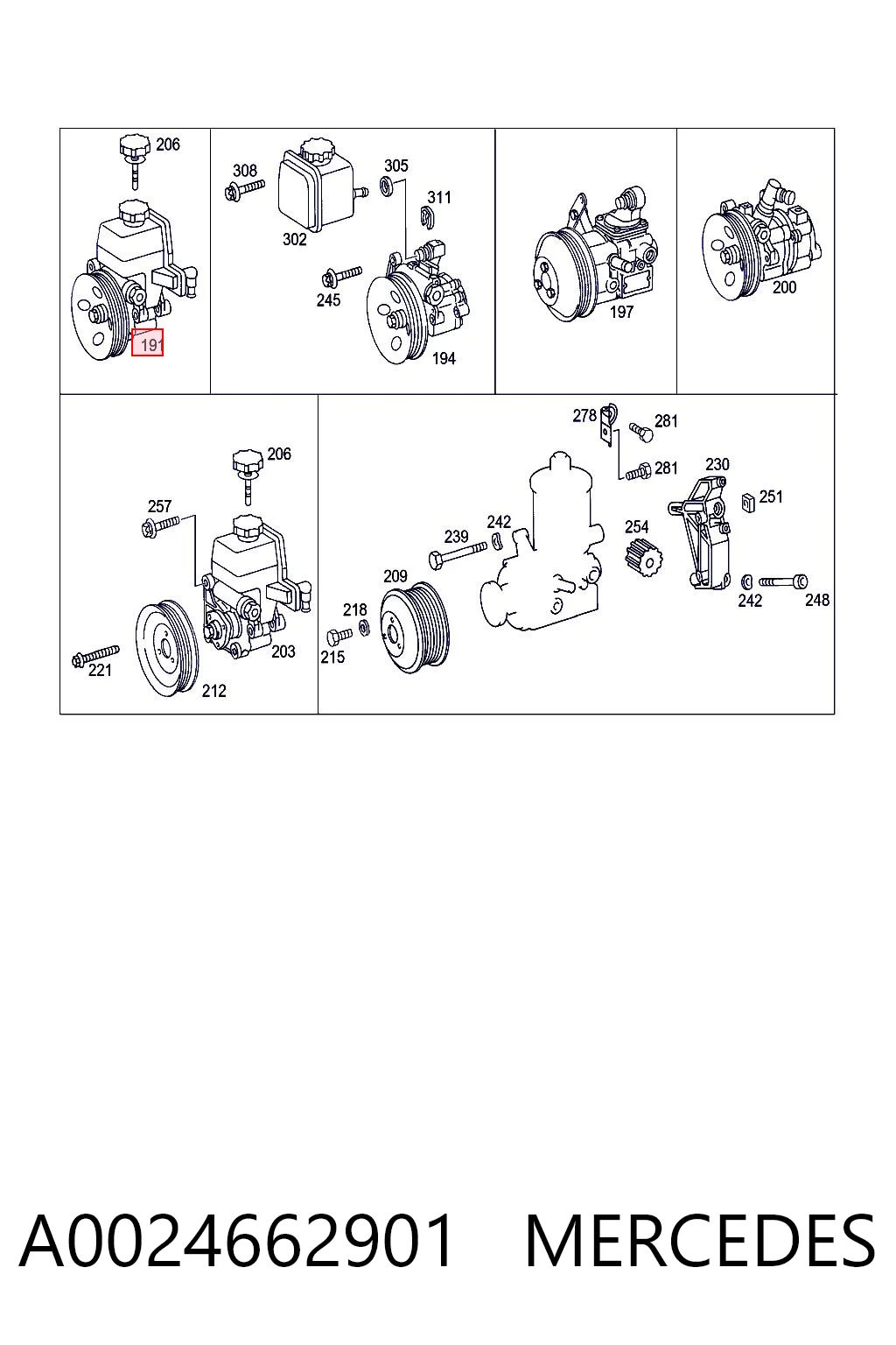 A0024662901 Mercedes Насос гідропідсилювача