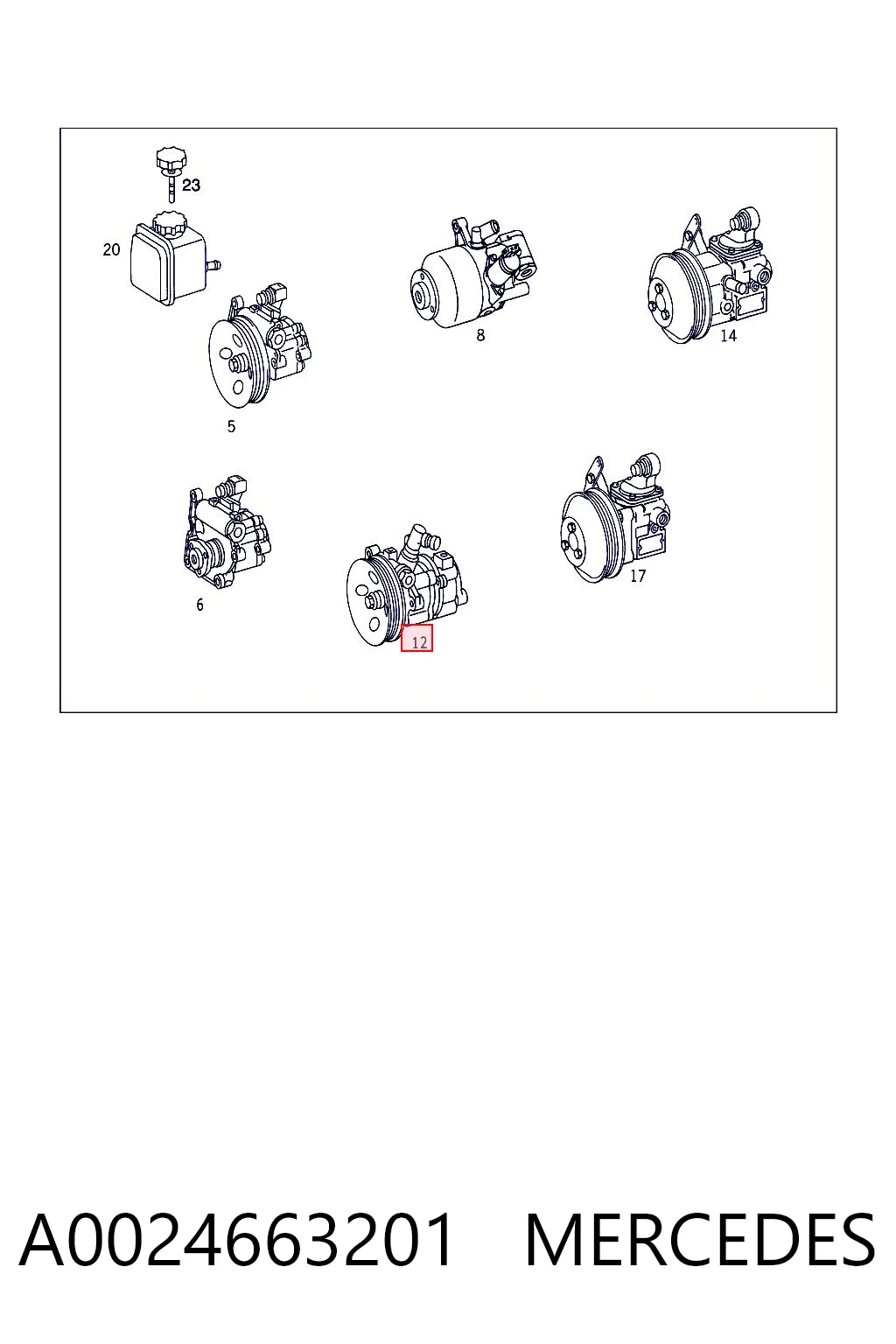 A0024663201 Mercedes Насос гідропідсилювача