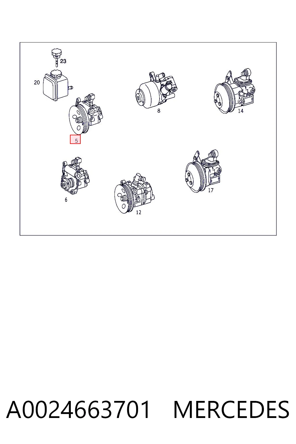 A0024663701 Mercedes Насос гідропідсилювача