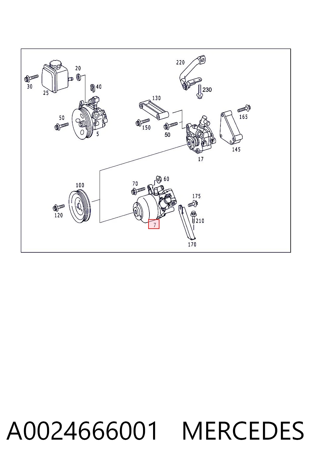 A0024666001 Mercedes Насос гідропідсилювача