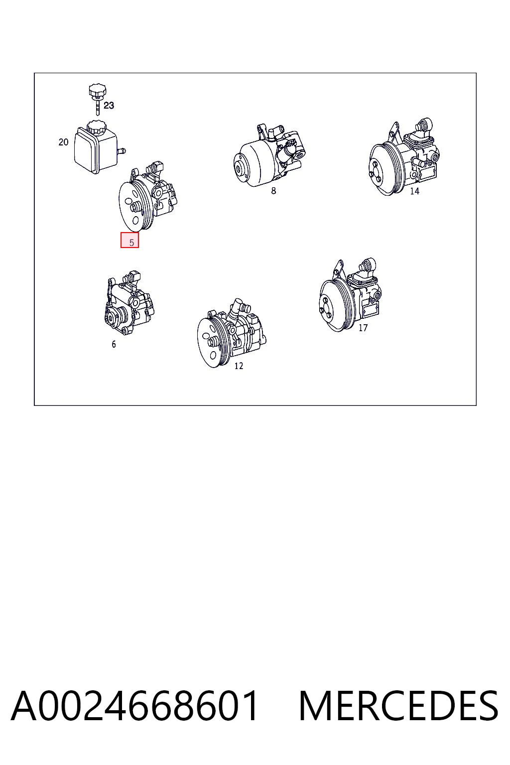 A0024668601 Mercedes Насос гідропідсилювача