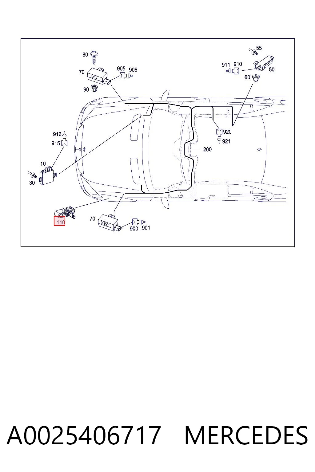 A0025406717 Mercedes Датчик шин