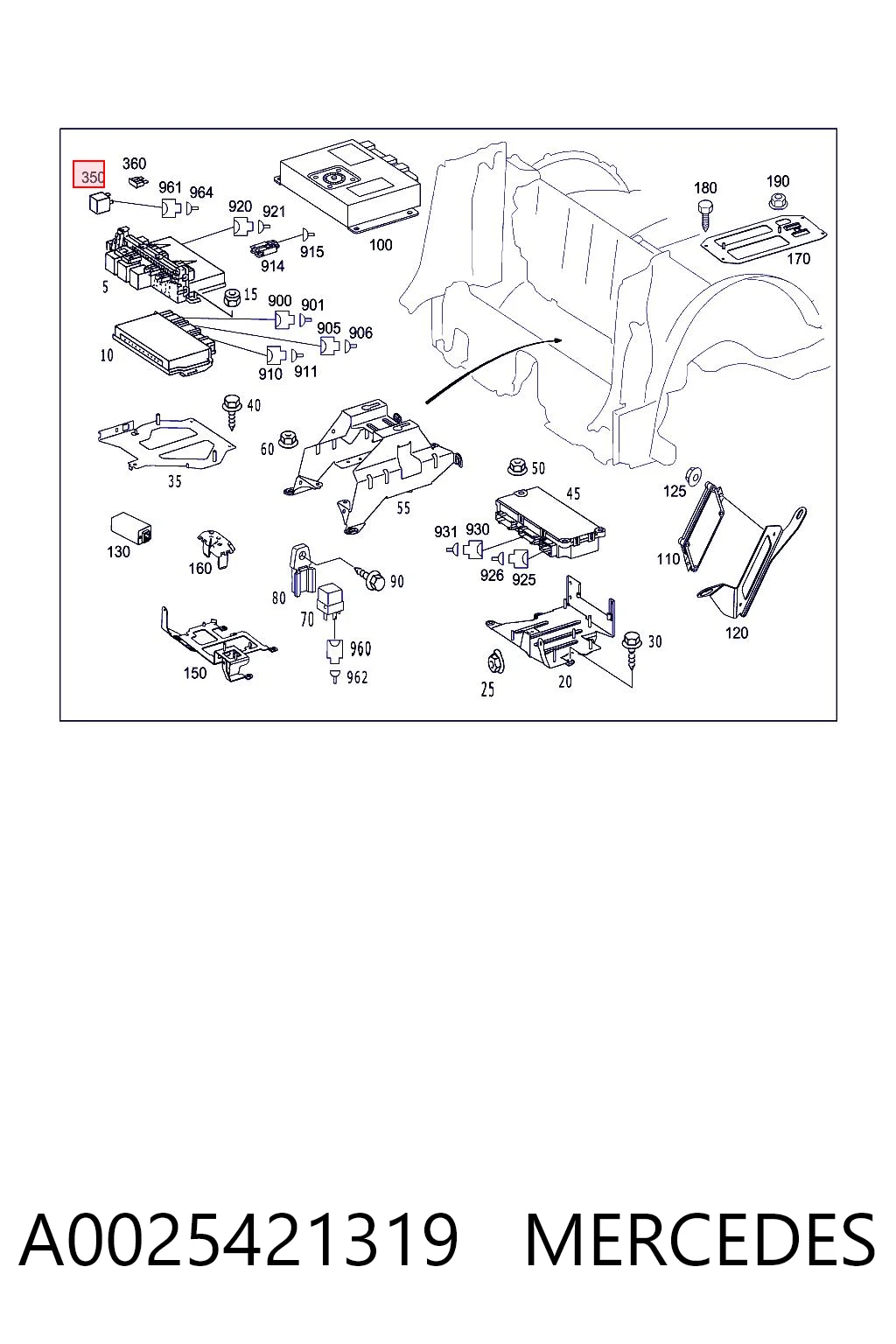 A0025421319 Mercedes Реле електричне багатофункціональне
