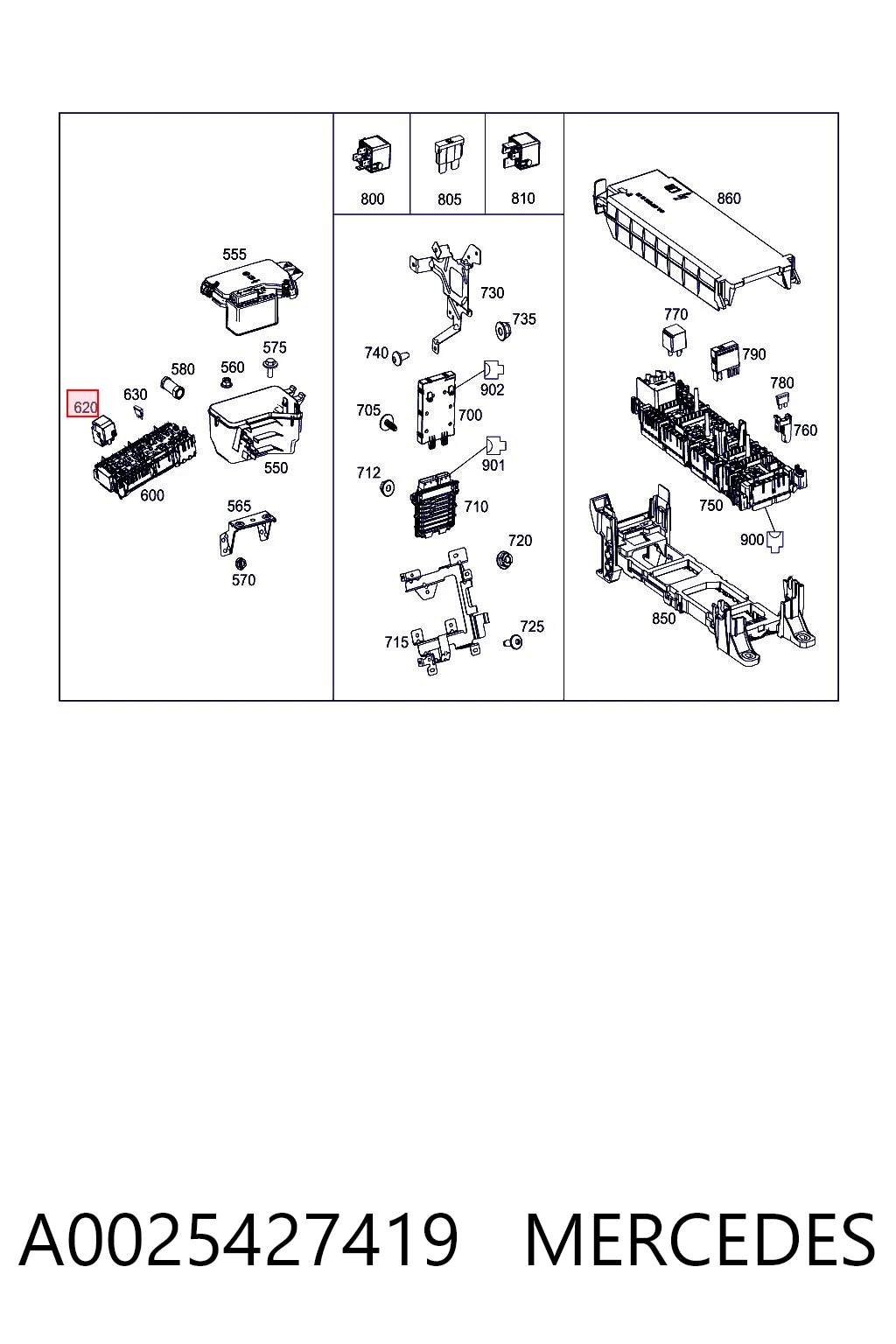 A0025427419 Mercedes Реле електричне багатофункціональне