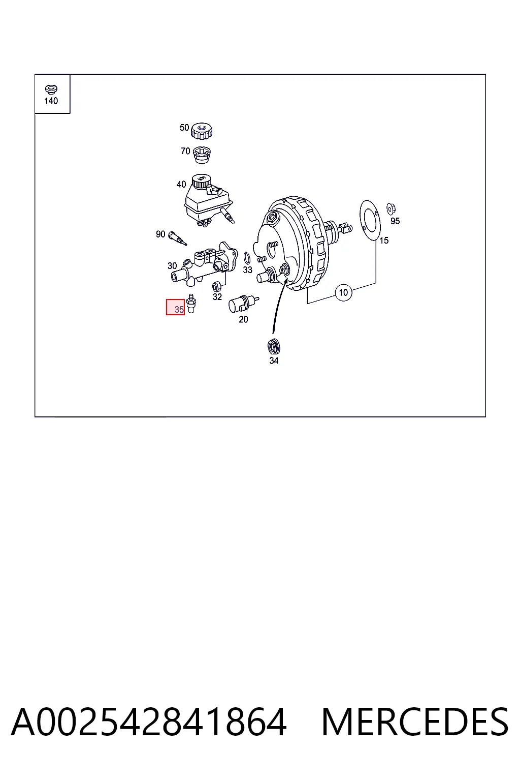 A002542841864 Mercedes Датчик тиску гальмівної рідини