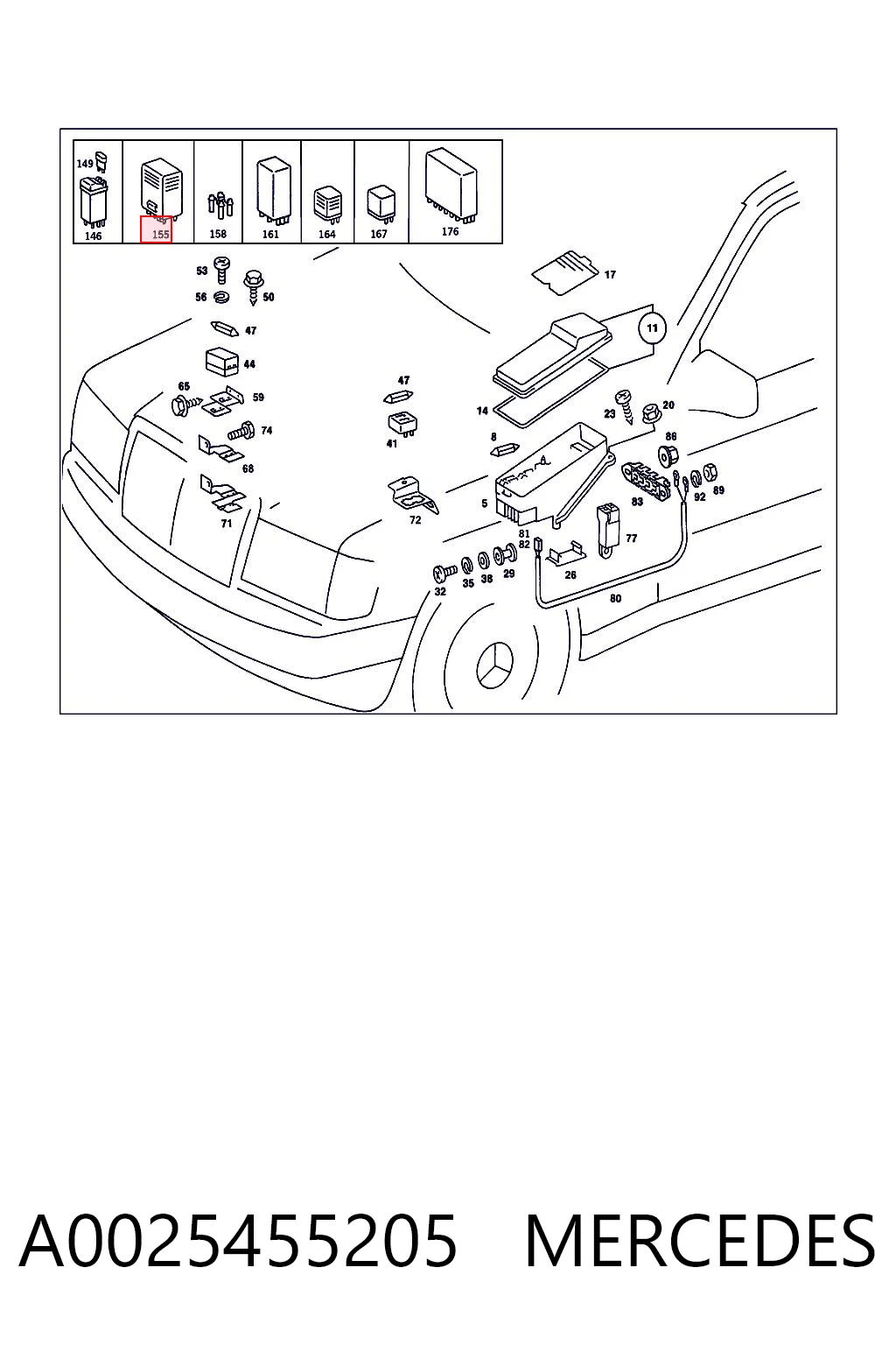 A0025455205 Mercedes Реле електробензонасосу