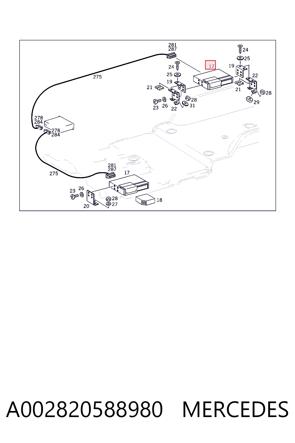  Mercedes A002820588987 ціна, від 24.07 USD