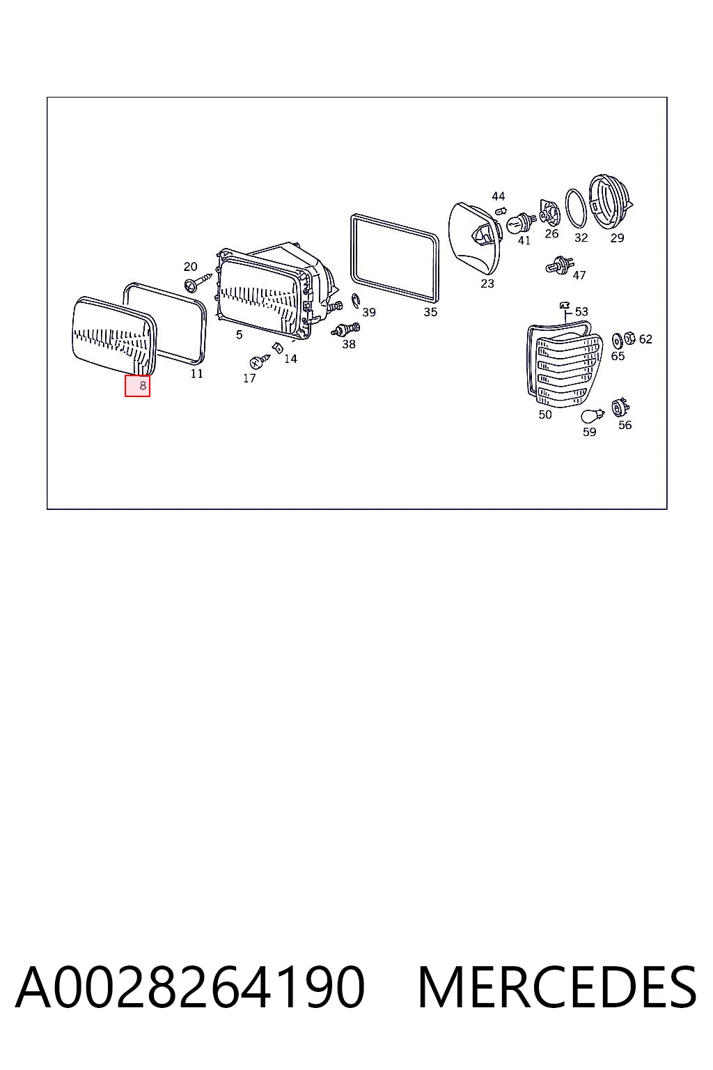 1305620272 Bosch Скло фари лівої
