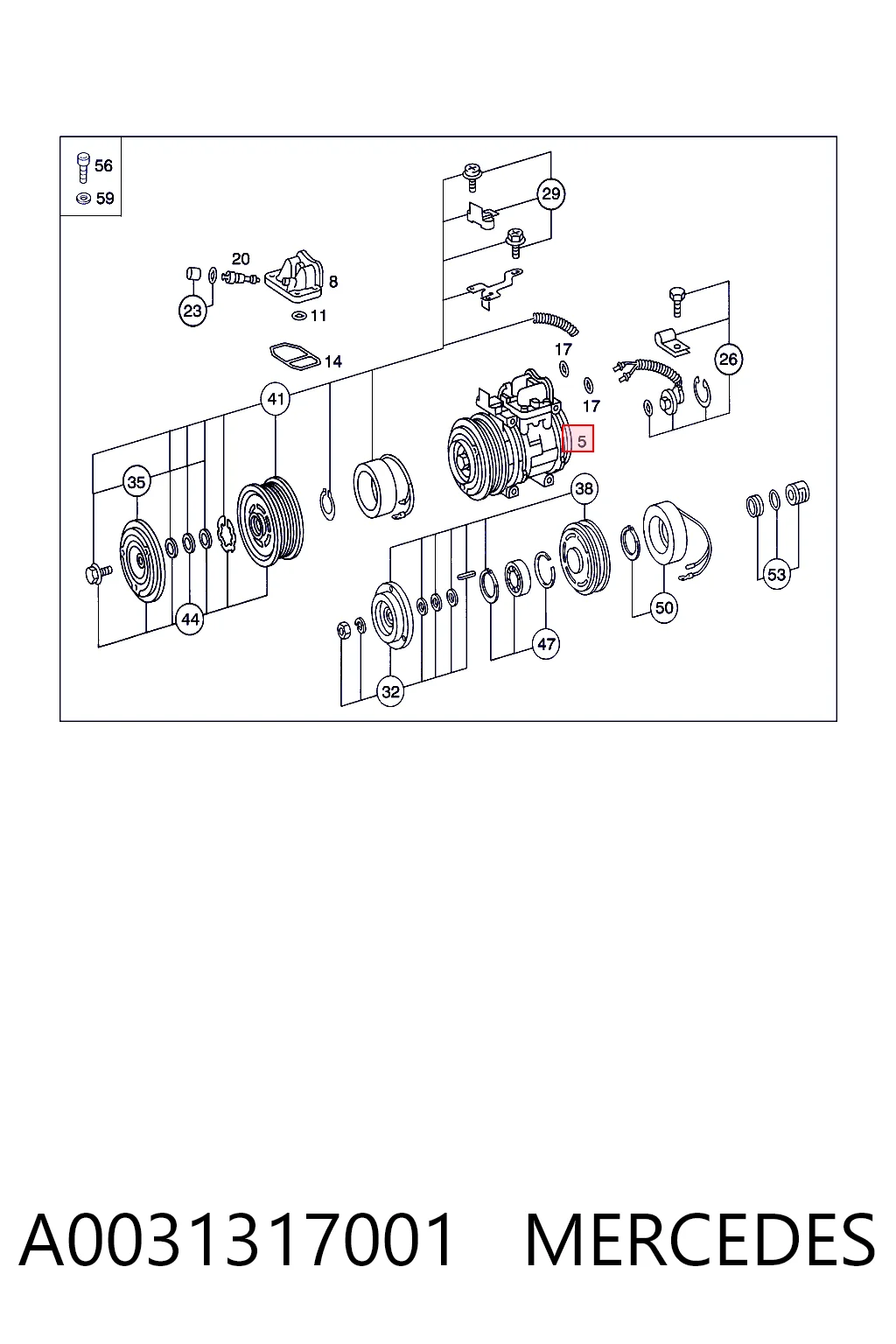 A0031317001 Mercedes Компресор холодоагенту
