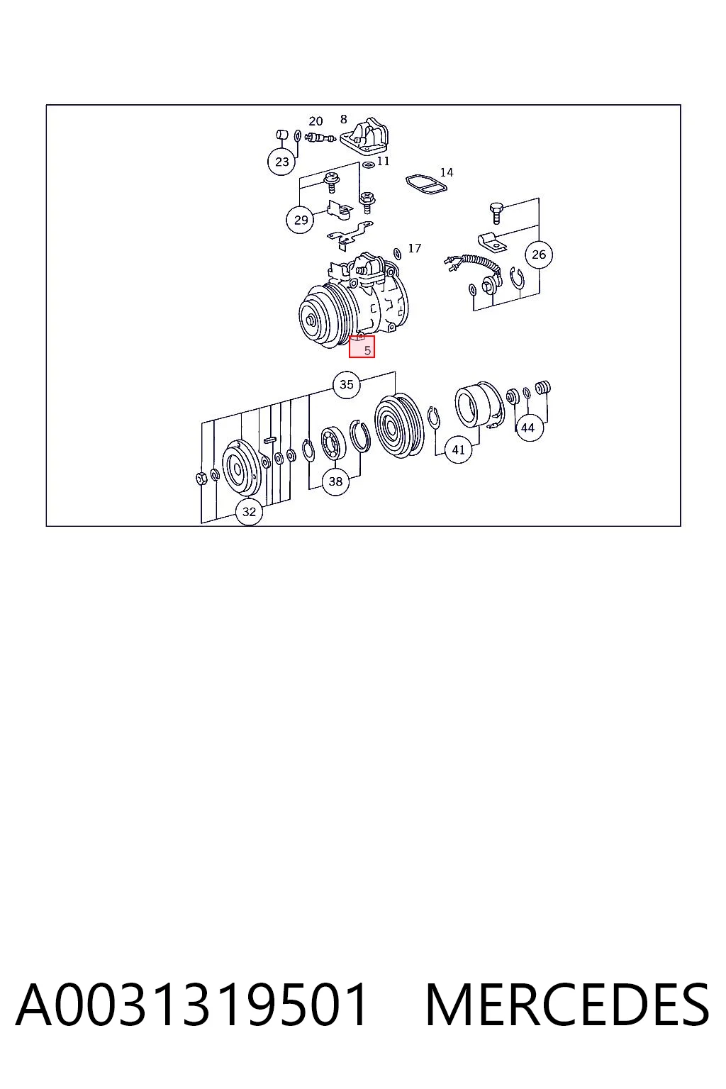 A0031319501 Mercedes Компресор холодоагенту