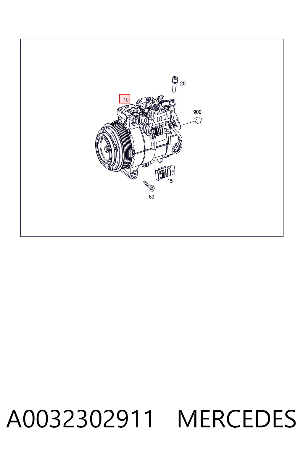 A0032302911 Mercedes Компресор холодоагенту