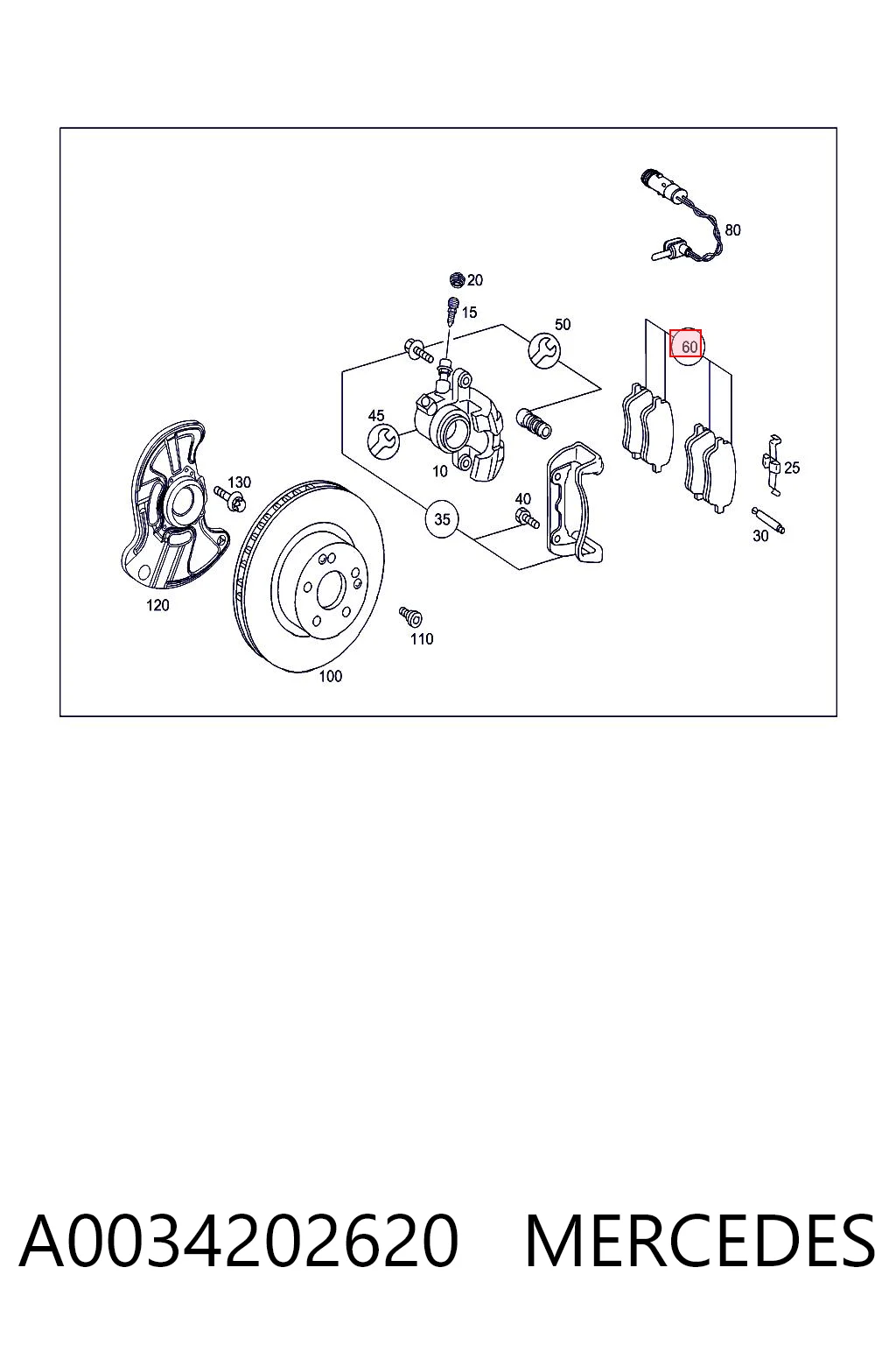 A0034202620 Mercedes Передні гальмівні колодки