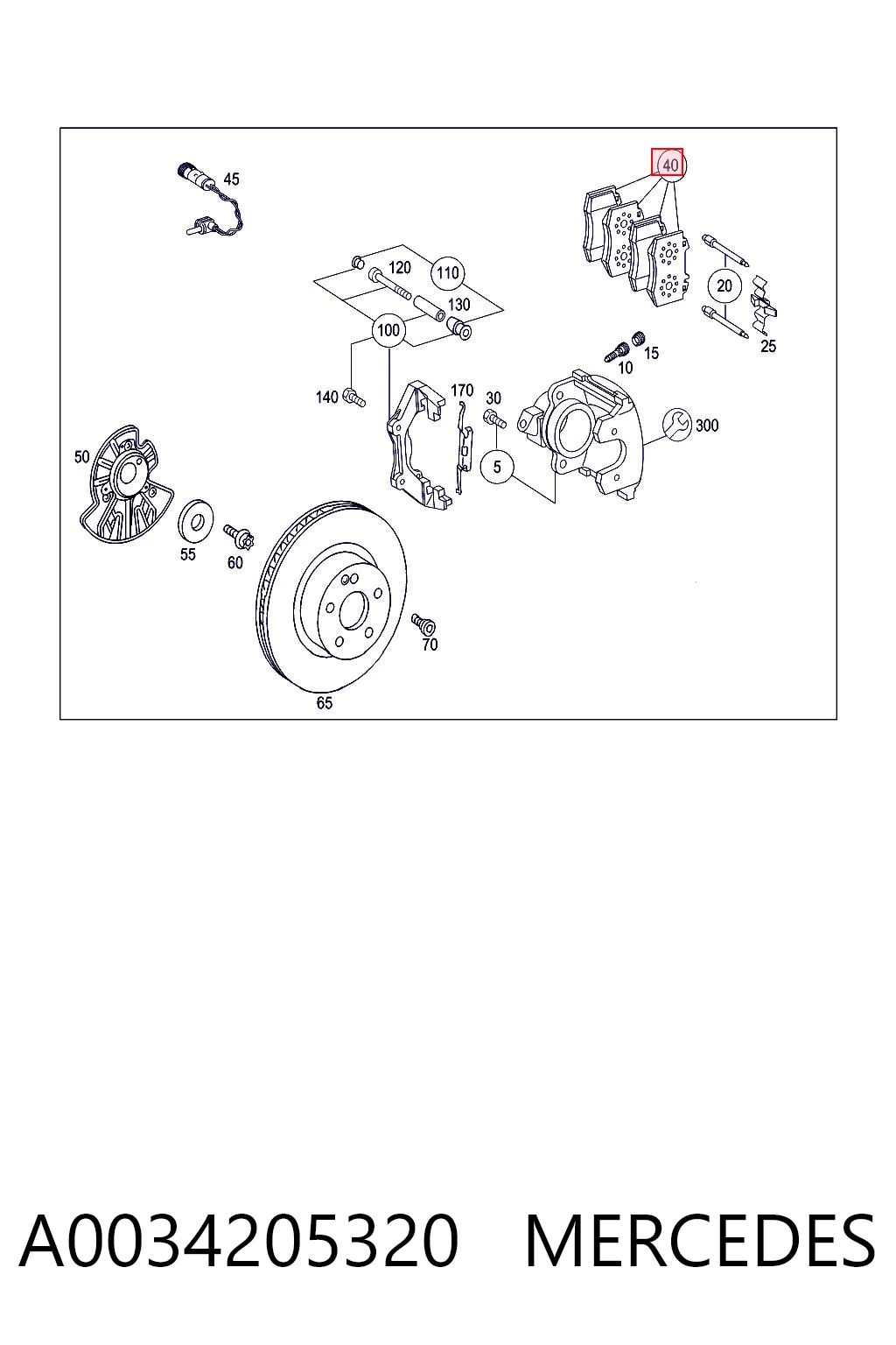 A0034205320 Mercedes Передні гальмівні колодки