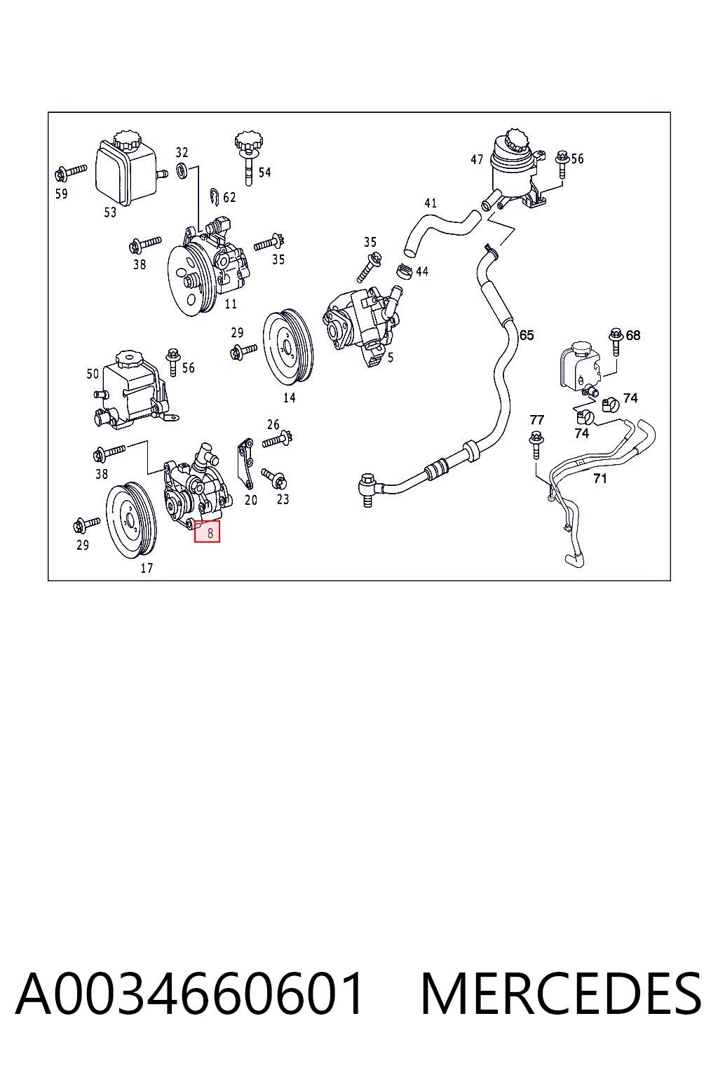 A0034660601 Mercedes Насос гідропідсилювача
