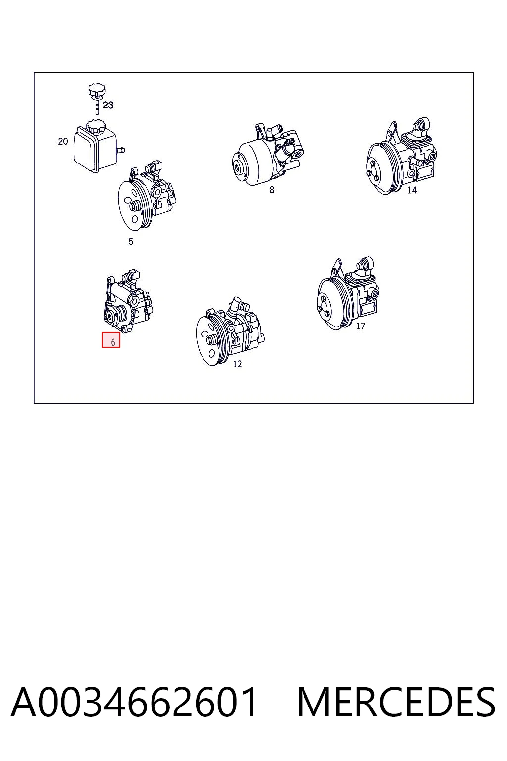 A0034662601 Mercedes Насос гідропідсилювача