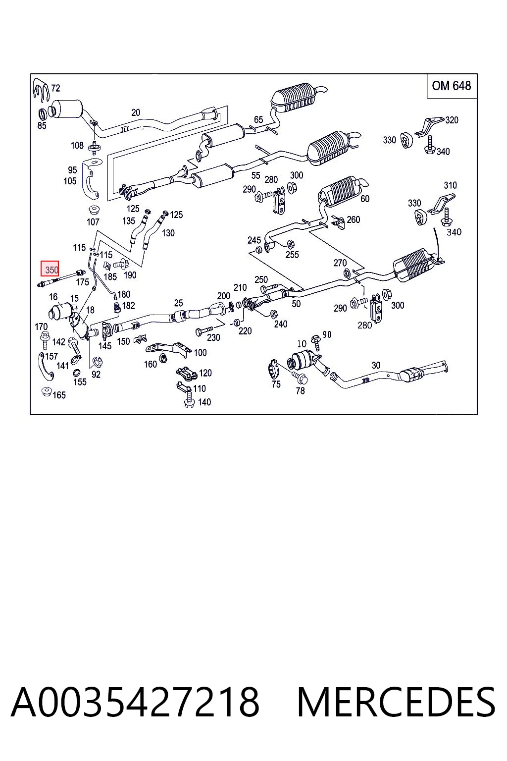 A0035427218 Mercedes Лямбдазонд, датчик кисню до каталізатора