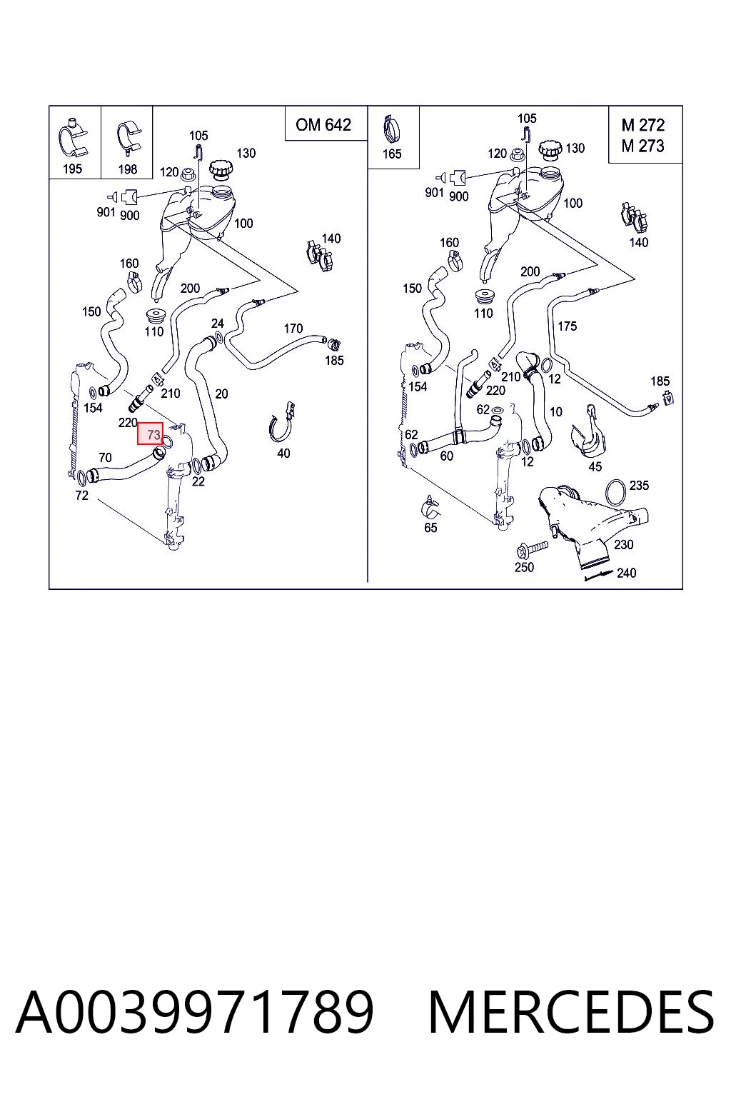 A0039971789 Mercedes Ущільнююче кільце патрубка радіатора