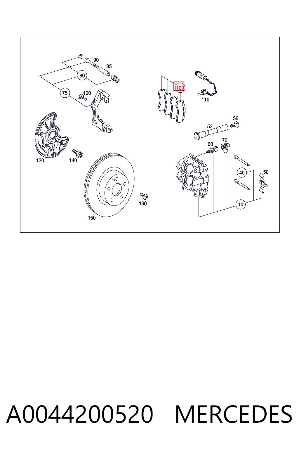A0044200520 Mercedes Передні гальмівні колодки