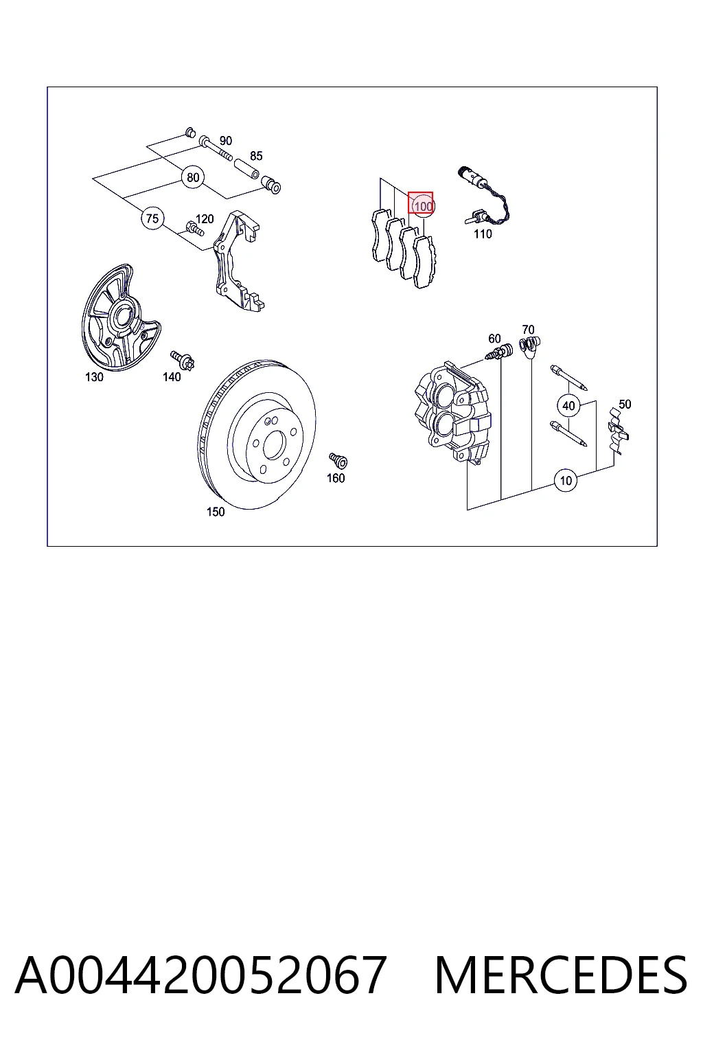 A004420052067 Mercedes Передні гальмівні колодки