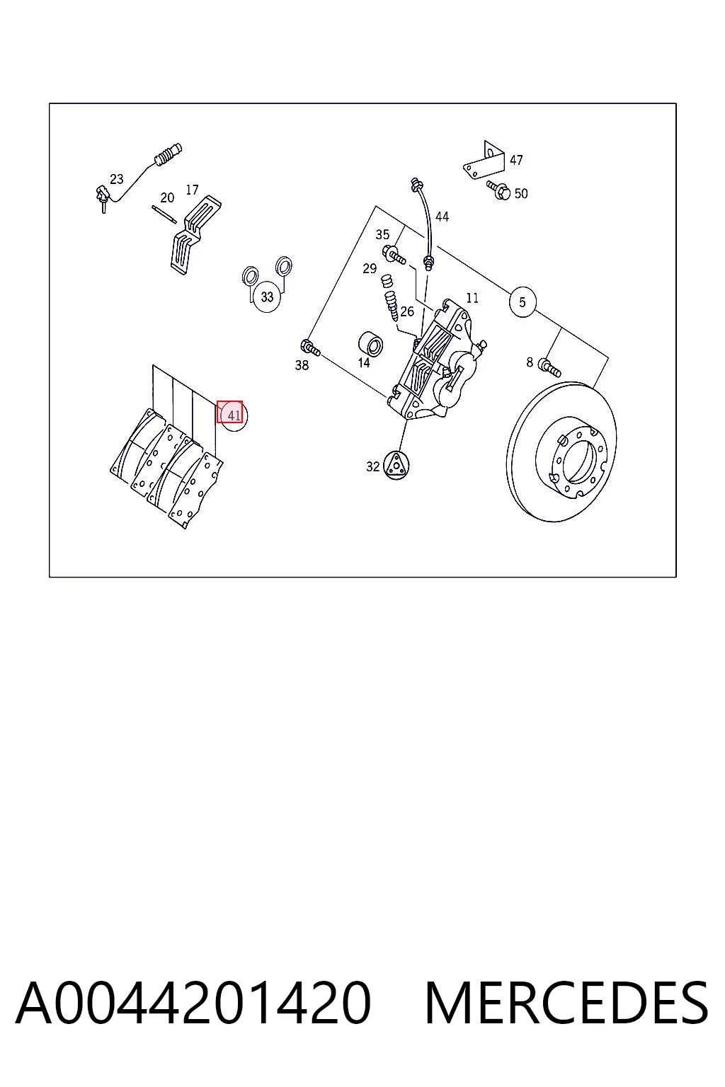 A0044201420 Mercedes Передні гальмівні колодки