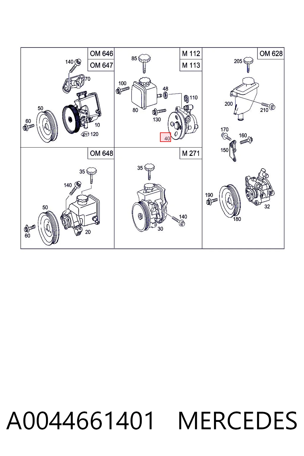 A0044661401 Mercedes Насос гідропідсилювача