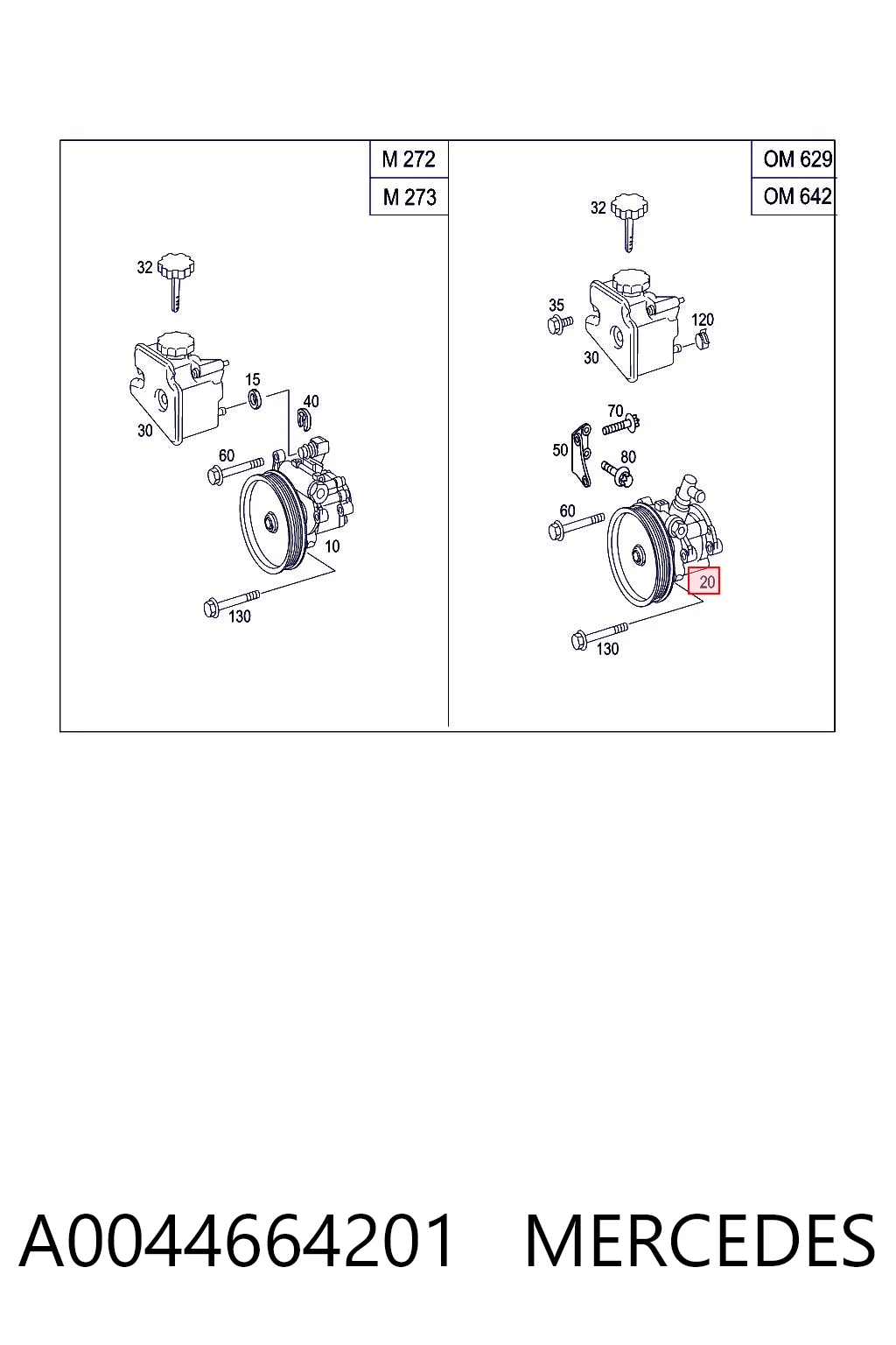 A0044664201 Mercedes Насос гідропідсилювача