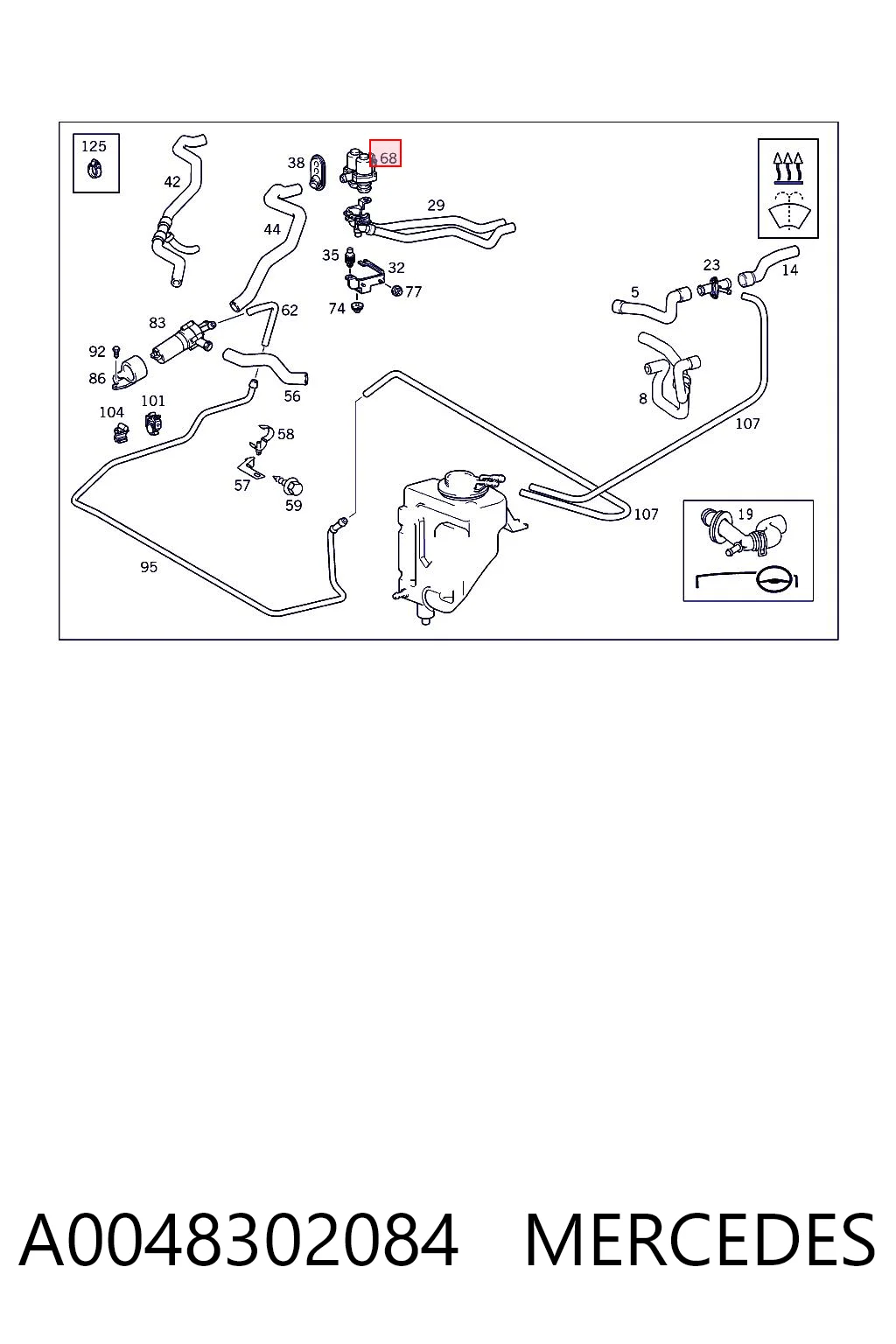 A0048302084 Mercedes Кран пічки (обігрівача)