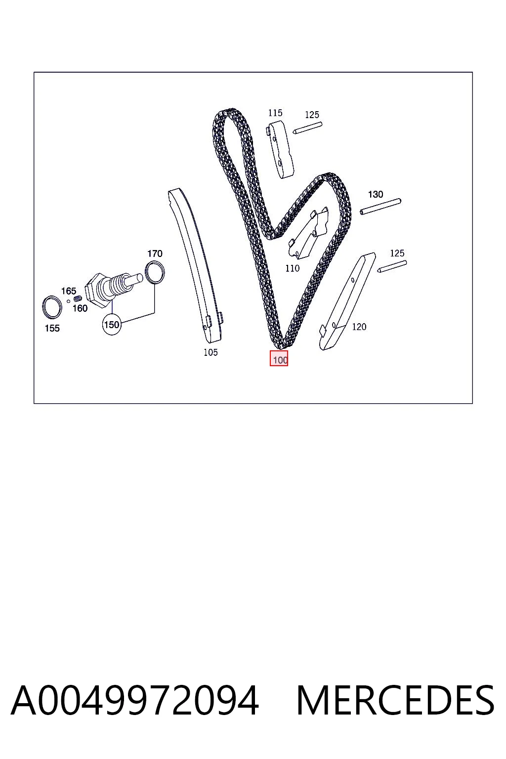 A0049972094 Mercedes Ланцюг приводу распредвала