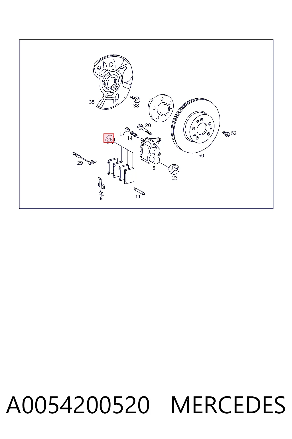 A0054200520 Mercedes Передні гальмівні колодки