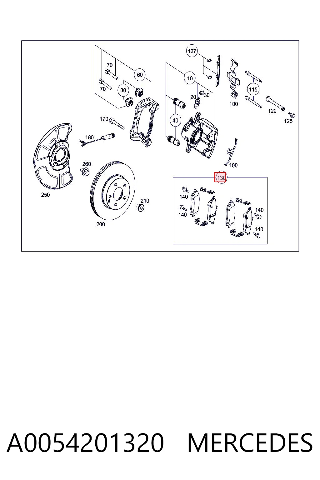A0054201320 Mercedes Передні гальмівні колодки