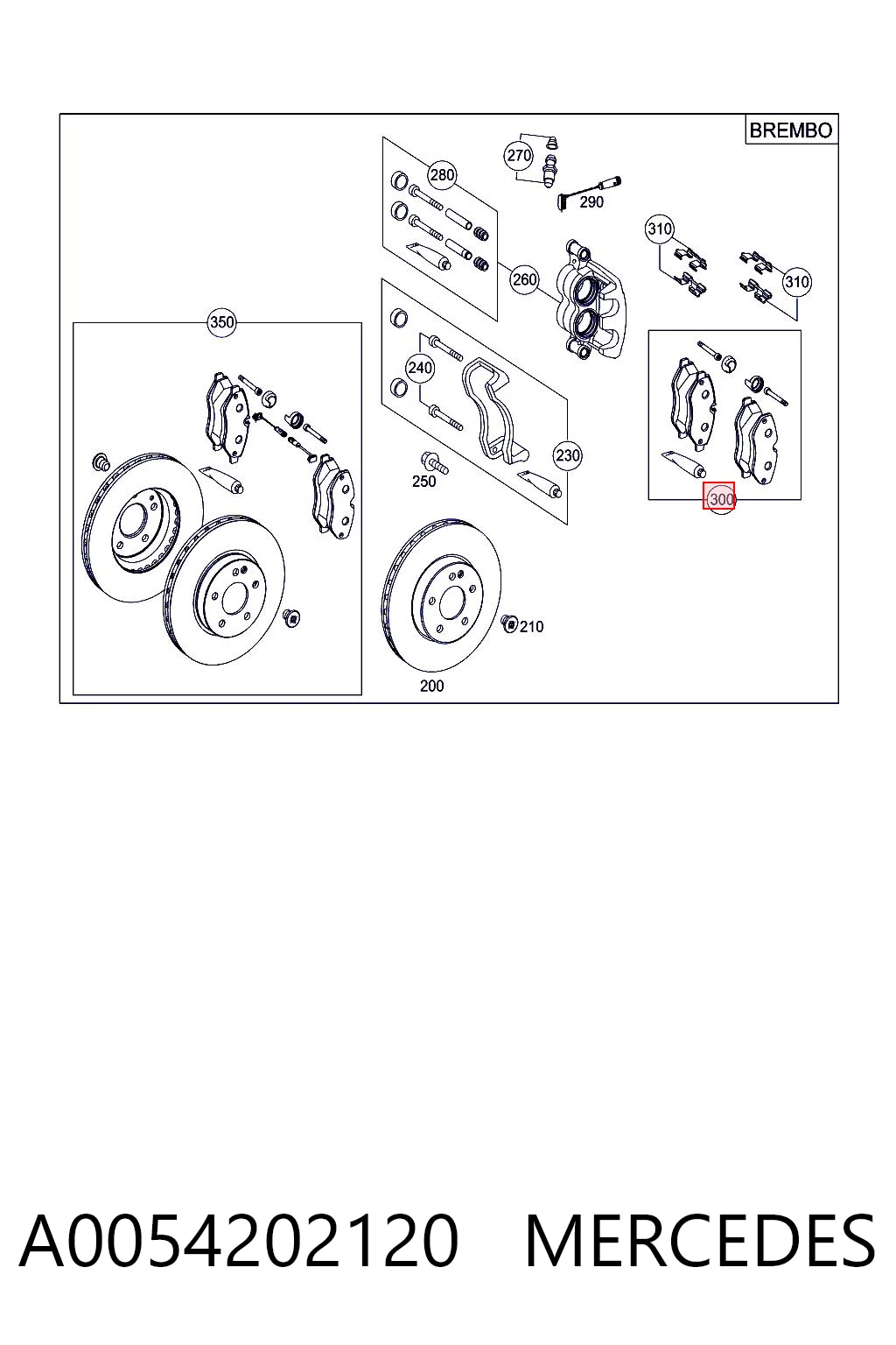 A0054202120 Mercedes Передні гальмівні колодки
