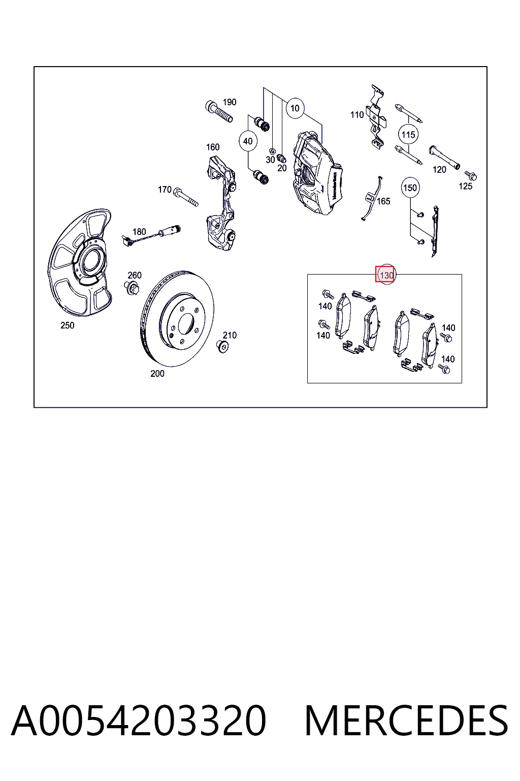 A0054203320 Mercedes Передні гальмівні колодки