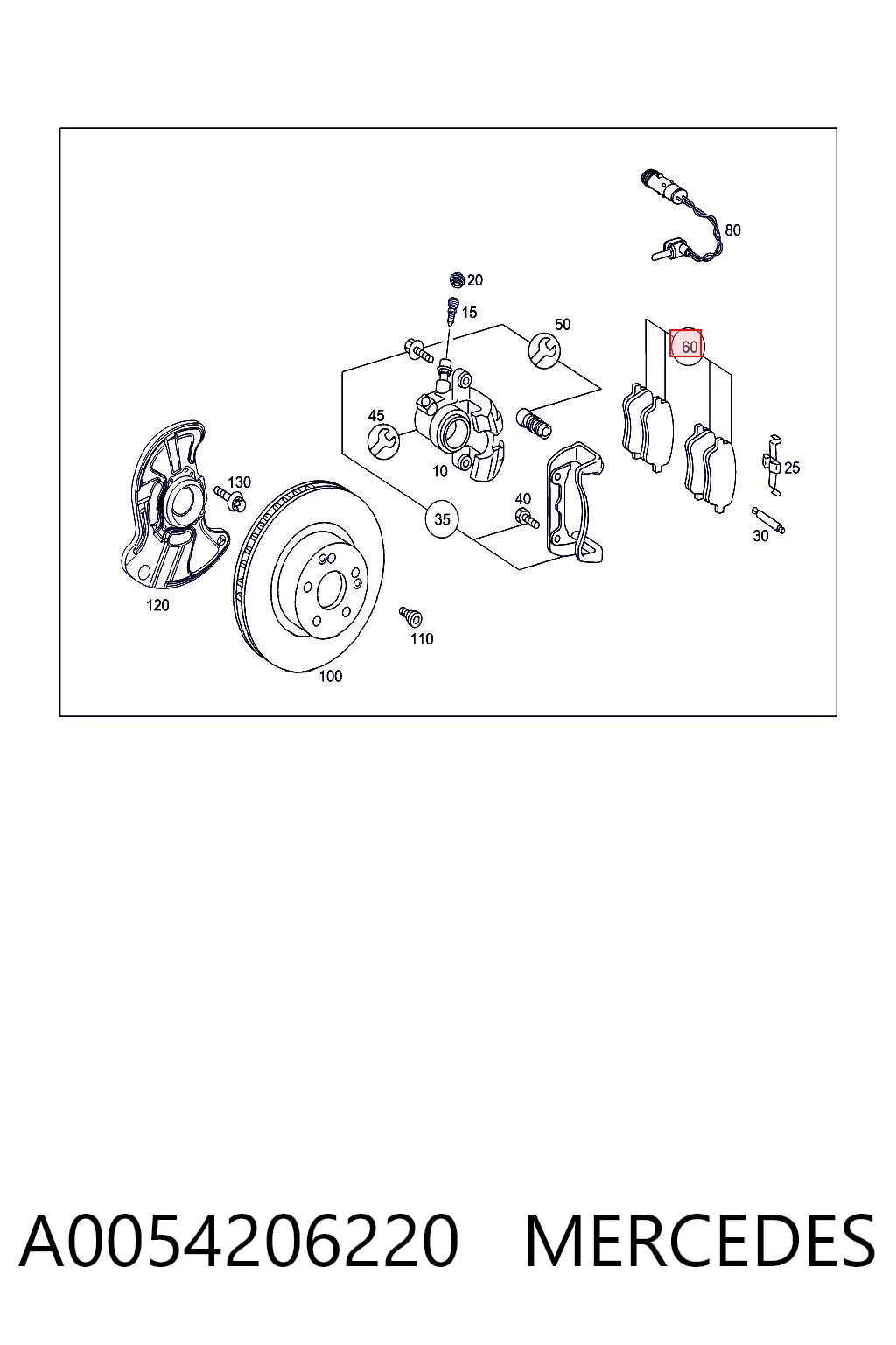 A0054206220 Mercedes Передні гальмівні колодки