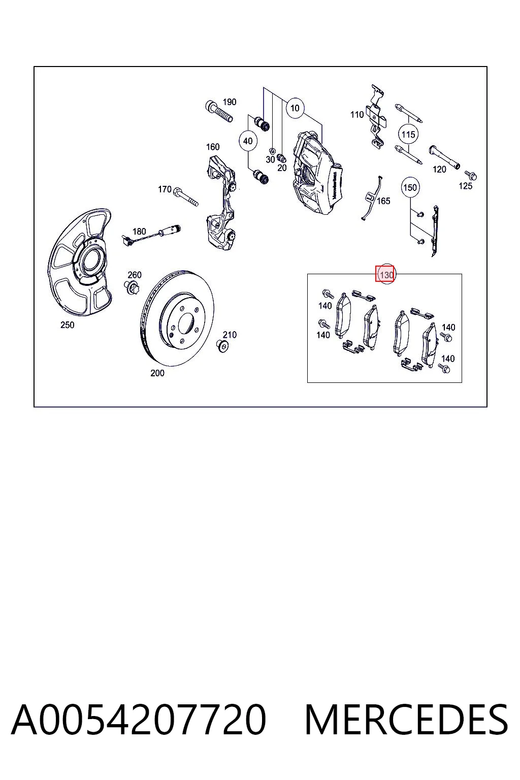A0054207720 Mercedes Передні гальмівні колодки