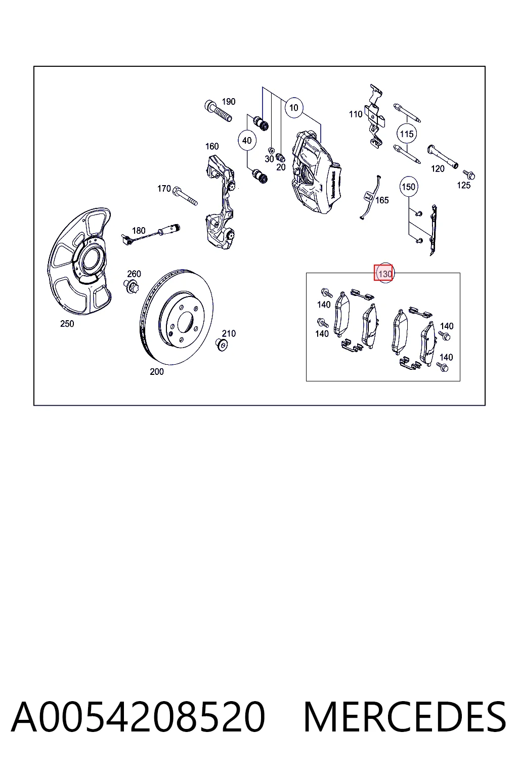 A0054208520 Mercedes Передні гальмівні колодки