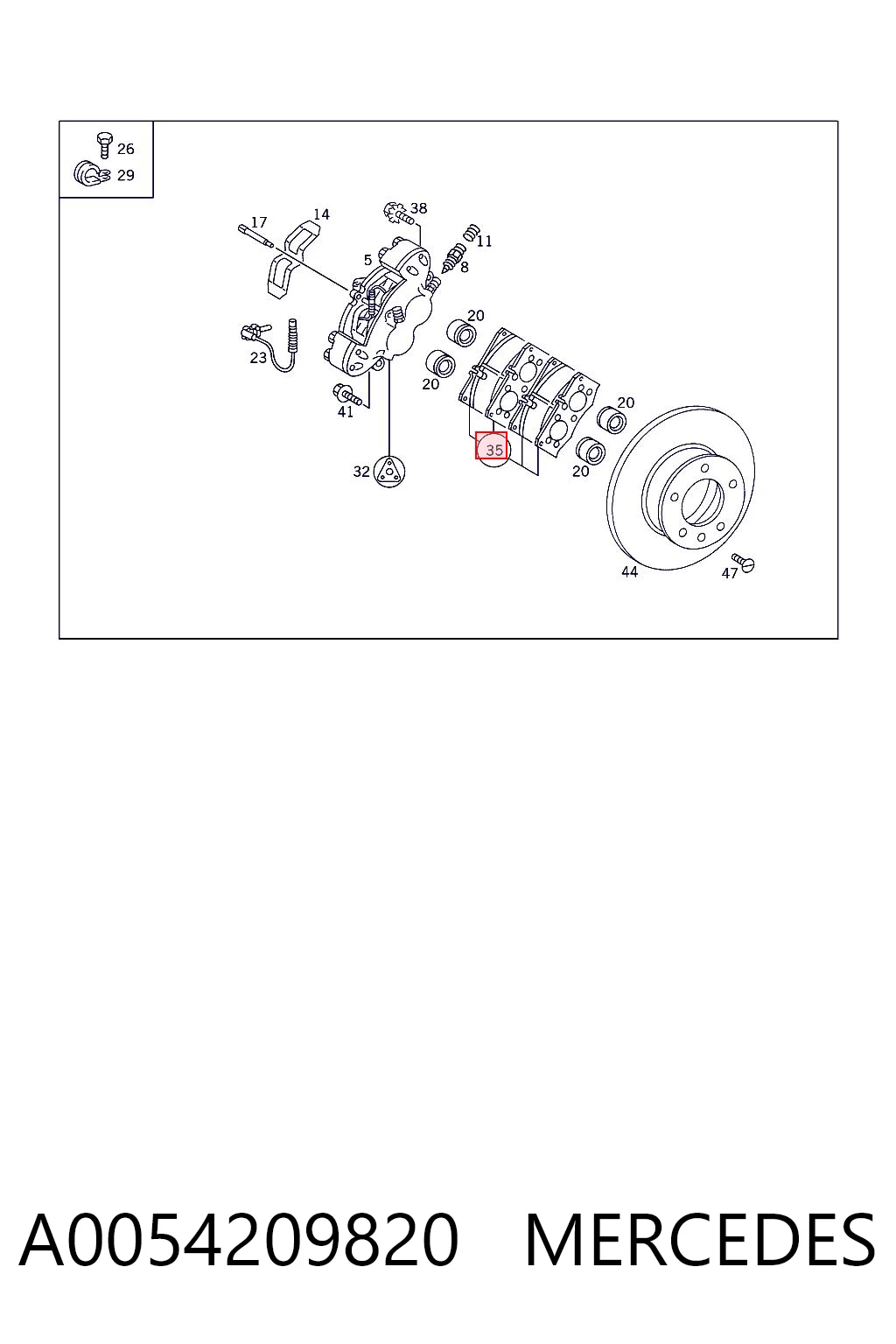 A0054209820 Mercedes Передні гальмівні колодки