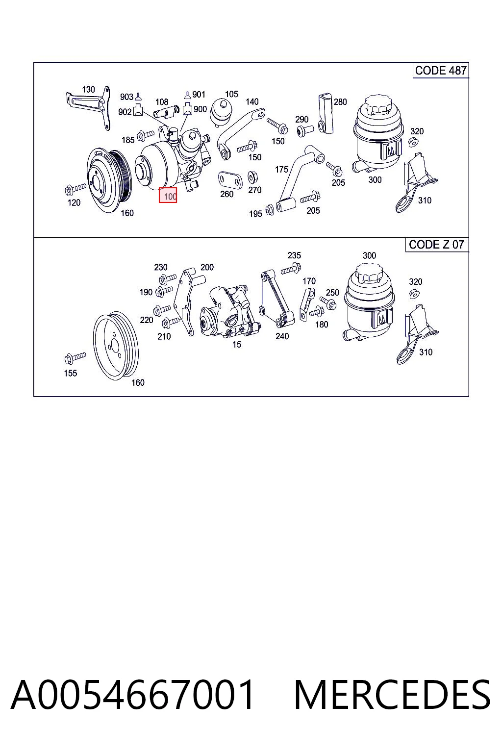 A0054667001 Mercedes Насос гідропідсилювача