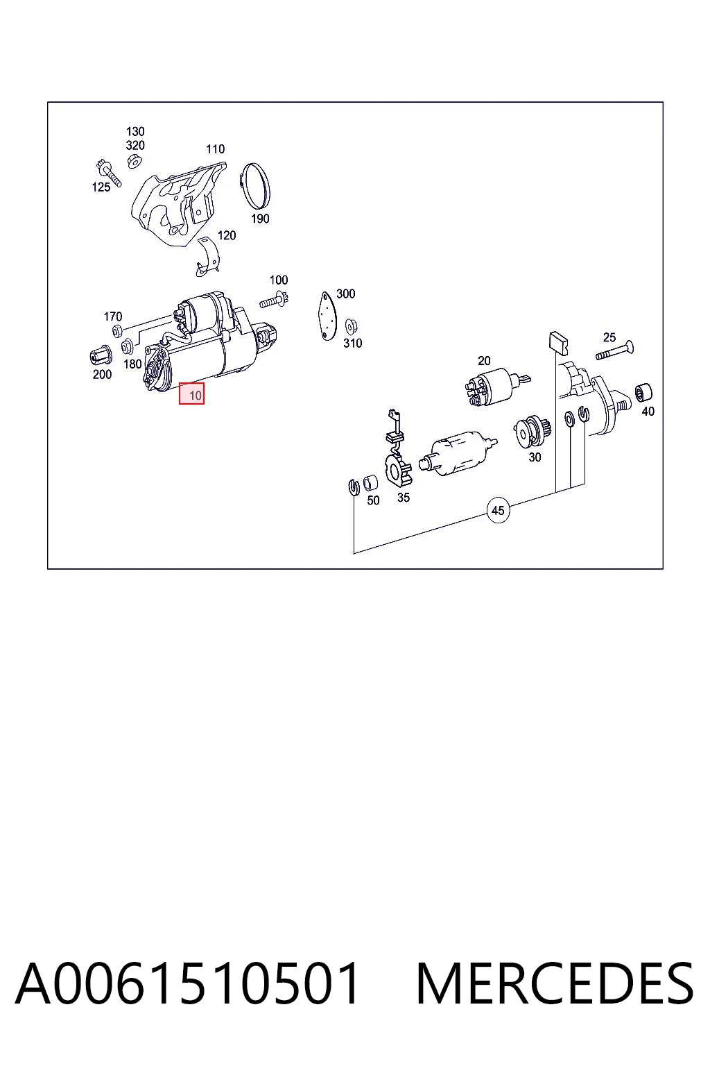 A0061510501 Mercedes Стартер двигуна