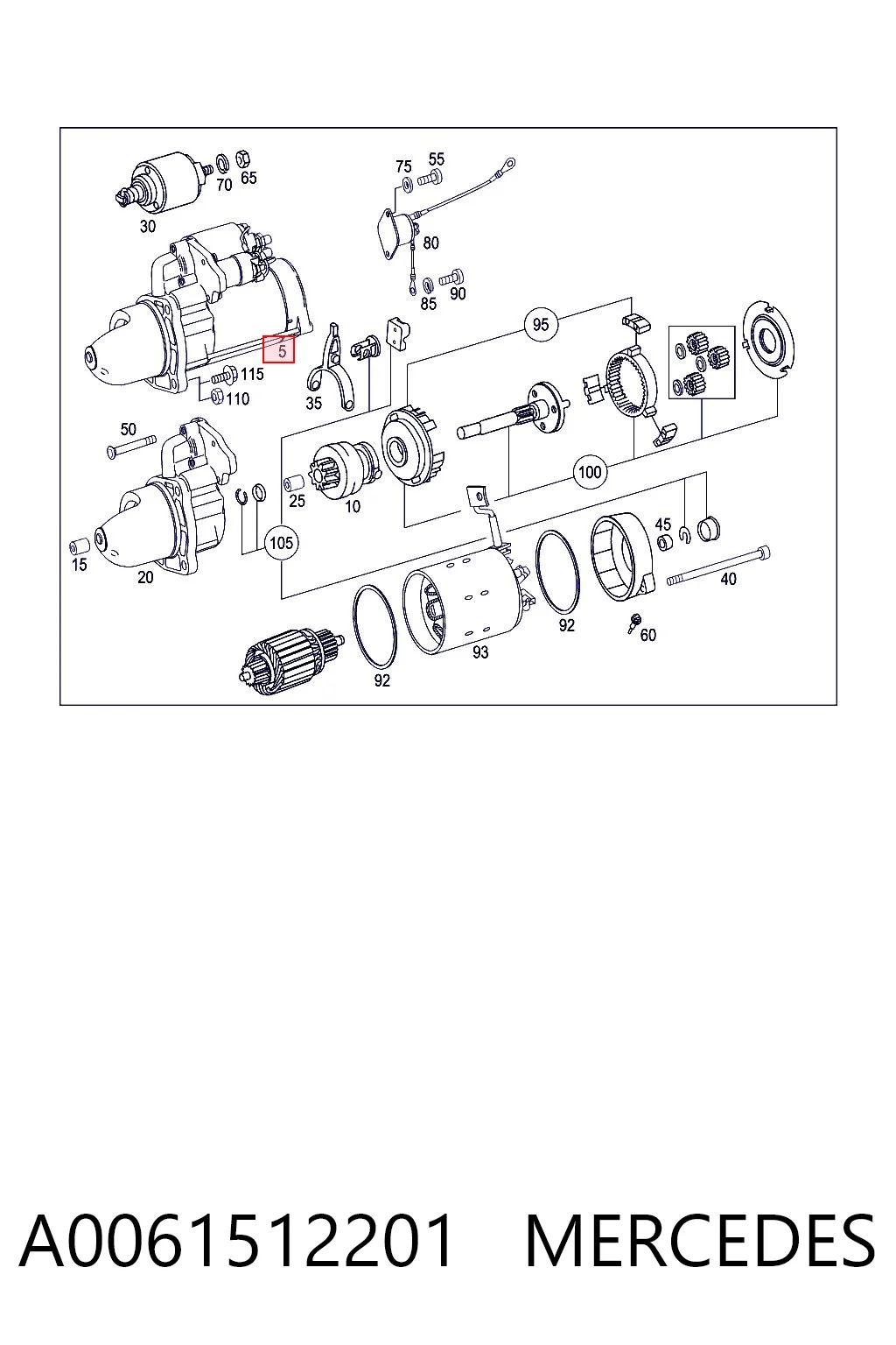 A0061512201 Mercedes Стартер двигуна