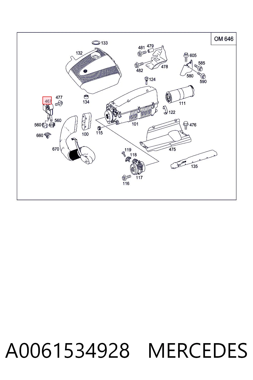 A0061534928 Mercedes Датчик тиску вихлопних газів