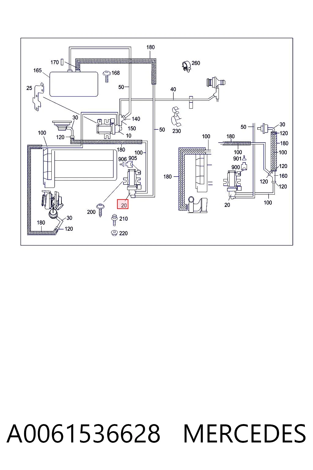 A0061536628 Mercedes Клапан перетворювач тиску наддуву (соленоїд)