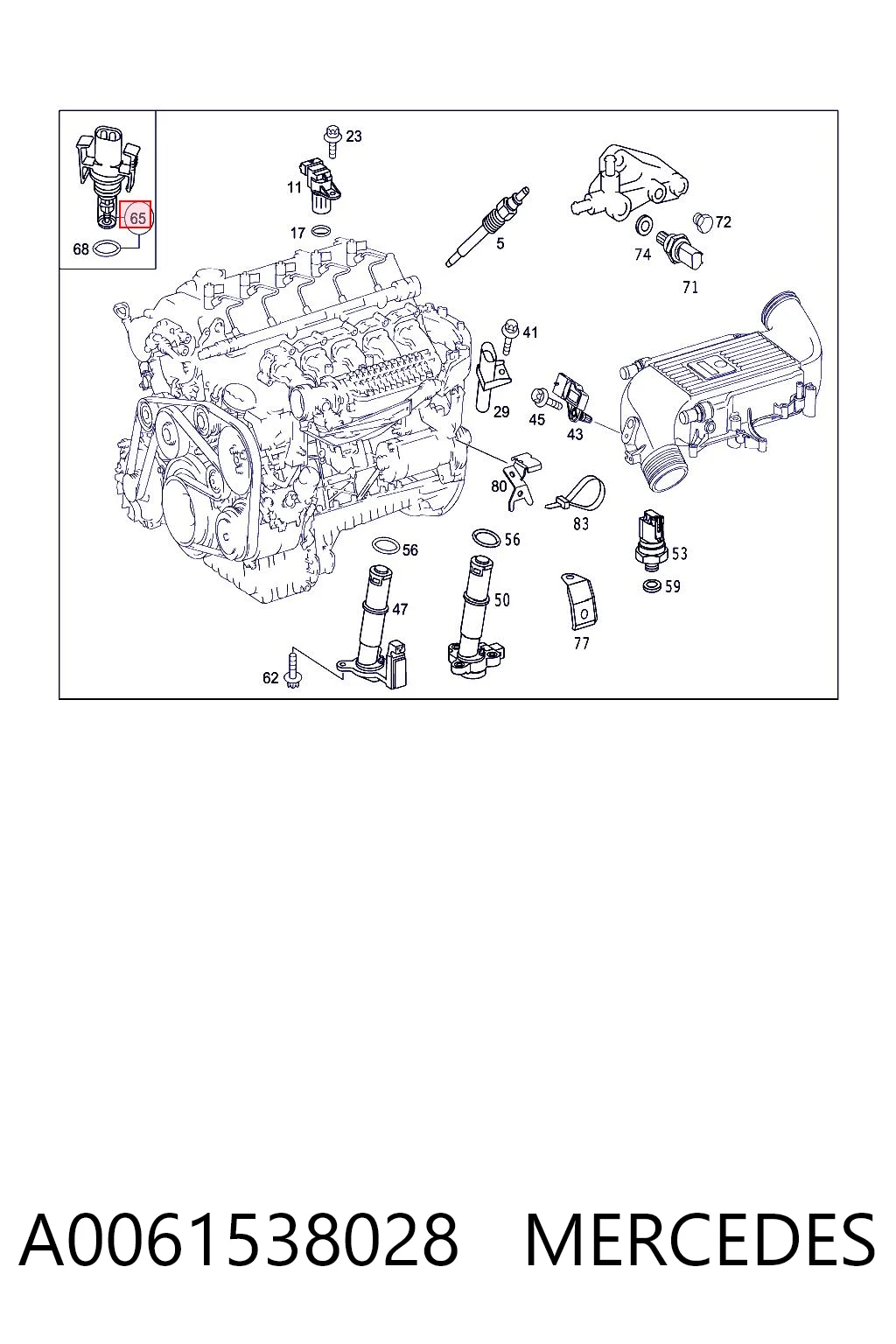 A0061538028 Mercedes Датчик температури повітряної суміші