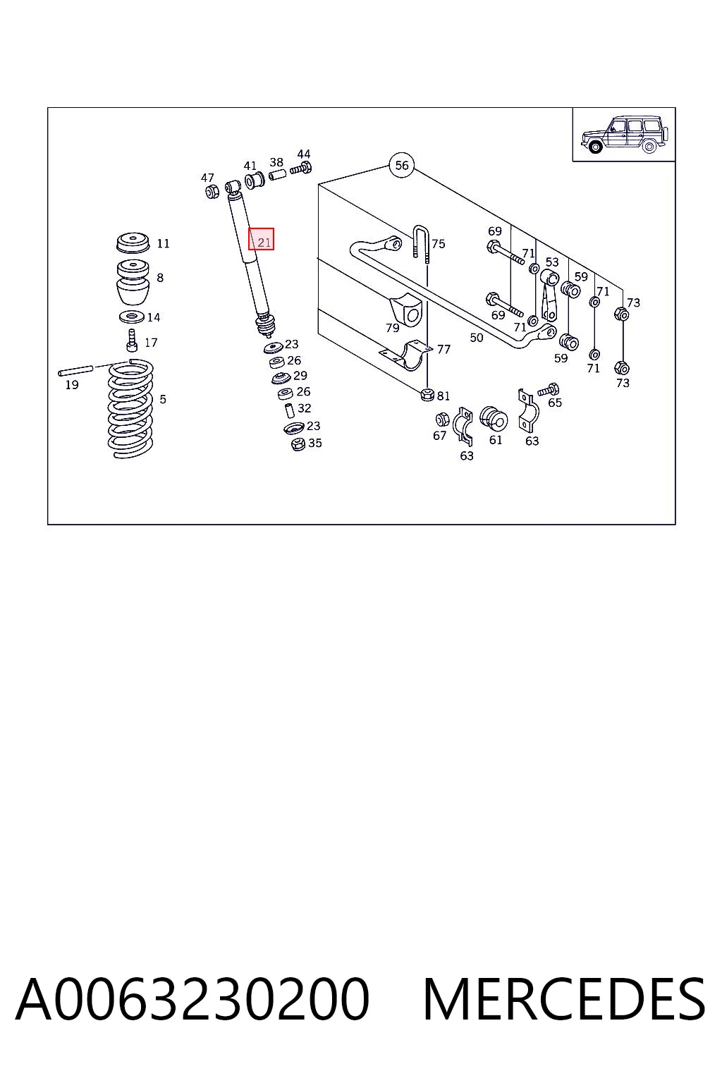 A0063230200 Mercedes Стійка передня