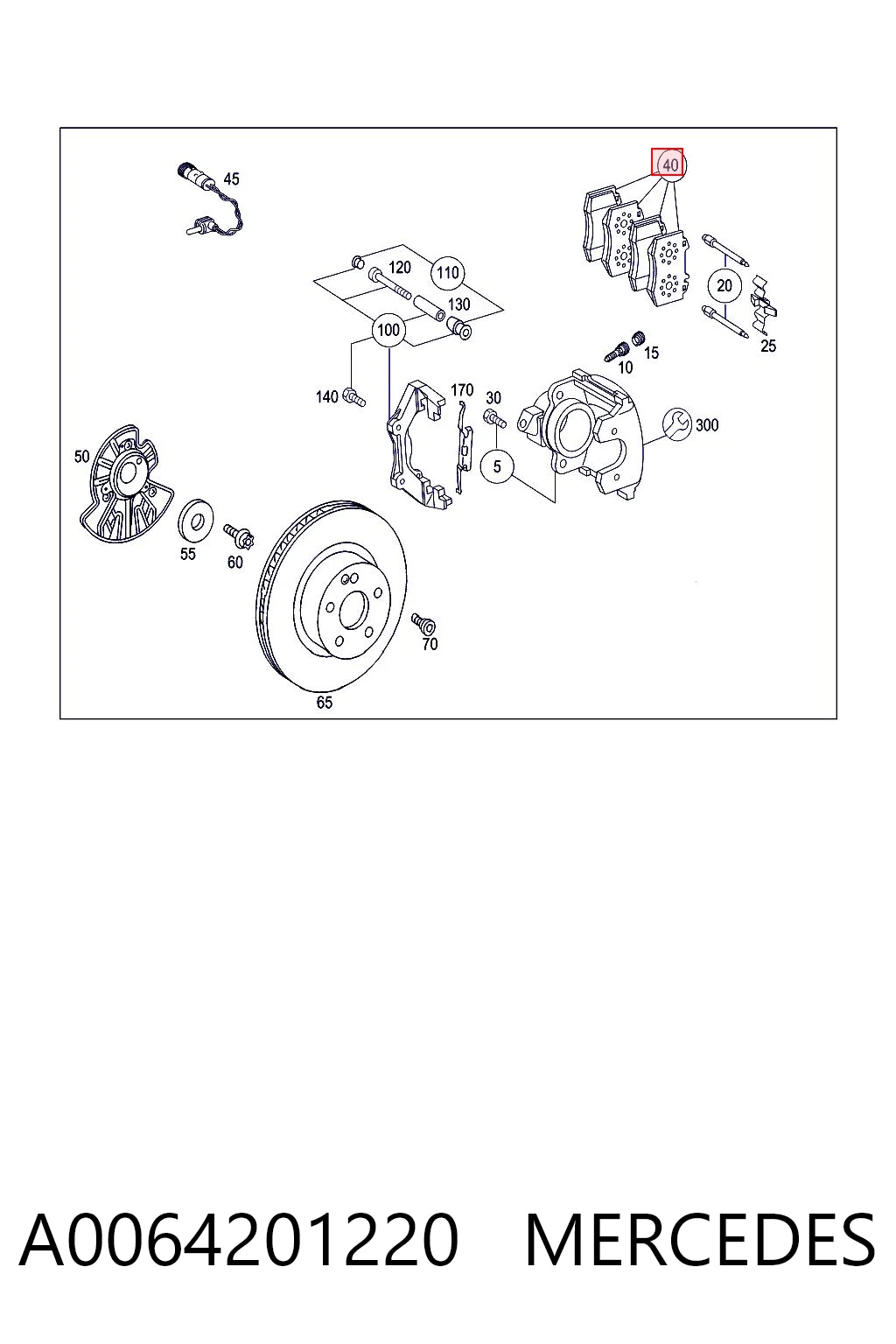 A0064201220 Mercedes Передні гальмівні колодки