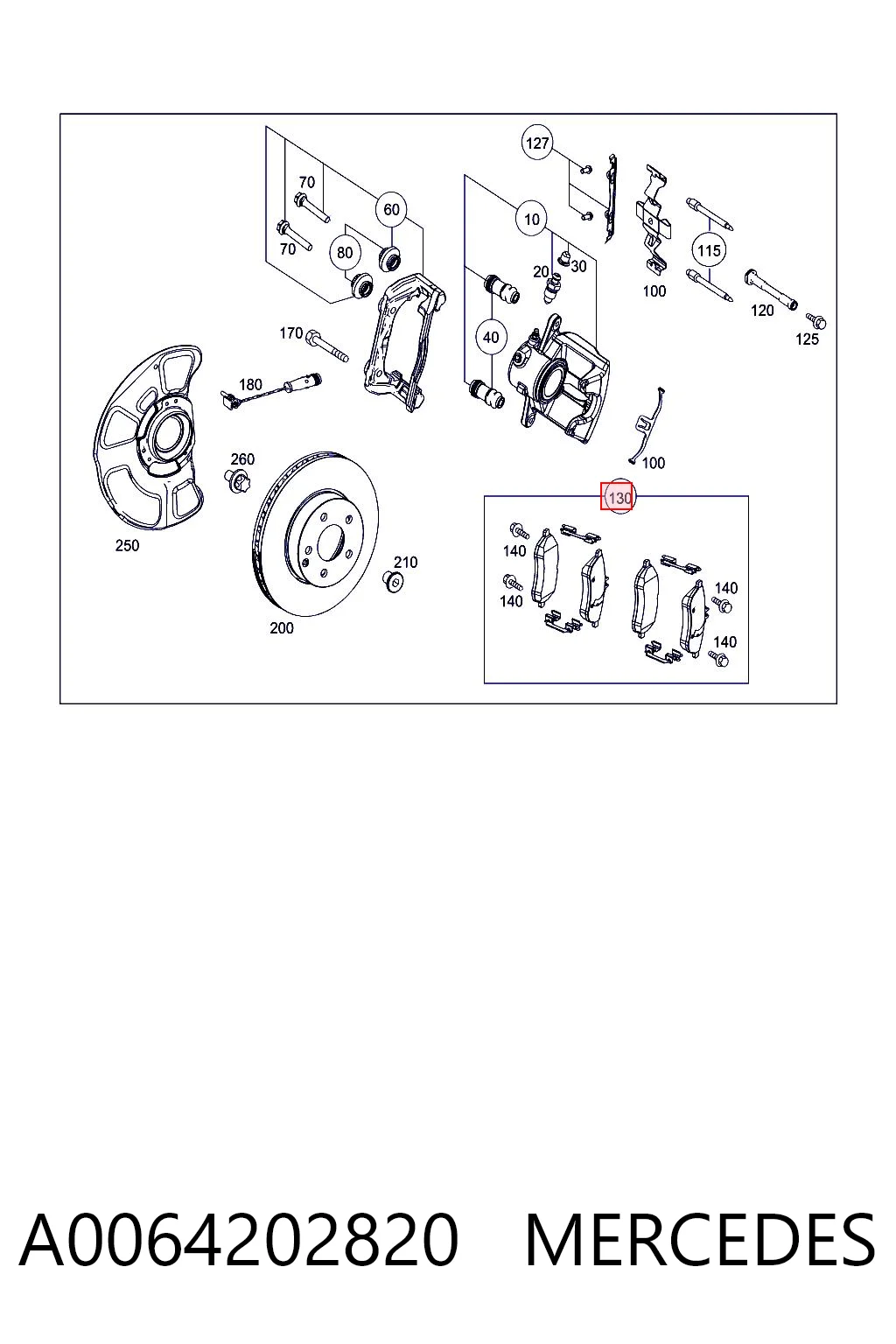 A0064202820 Mercedes Передні гальмівні колодки