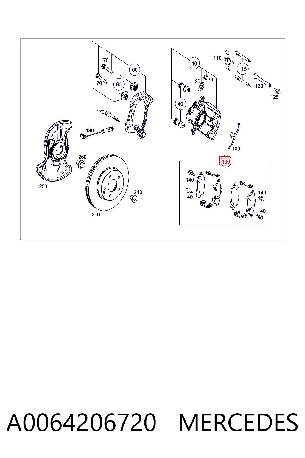 A0064206720 Mercedes Передні гальмівні колодки