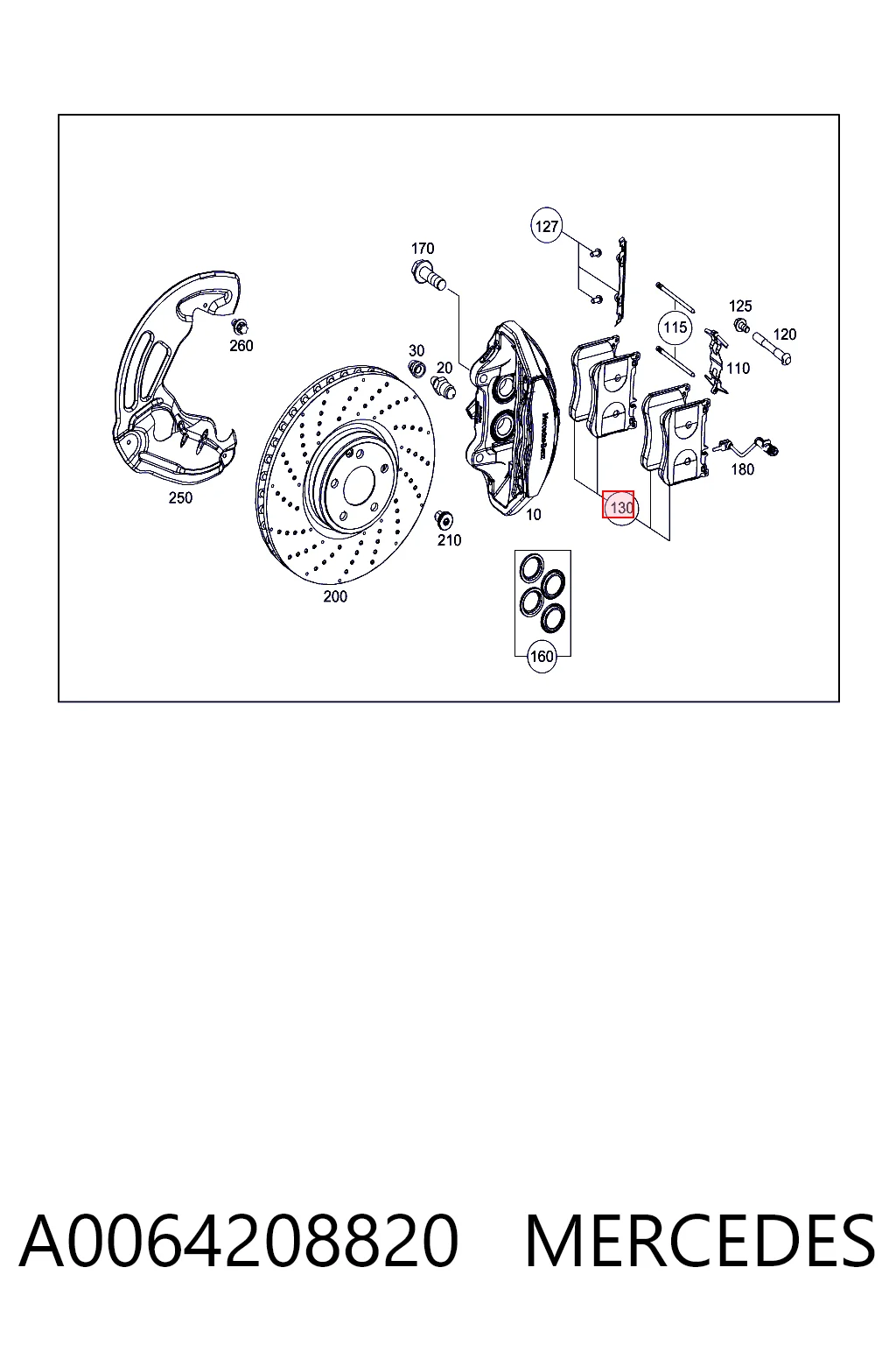 A0064208820 Mercedes Передні гальмівні колодки