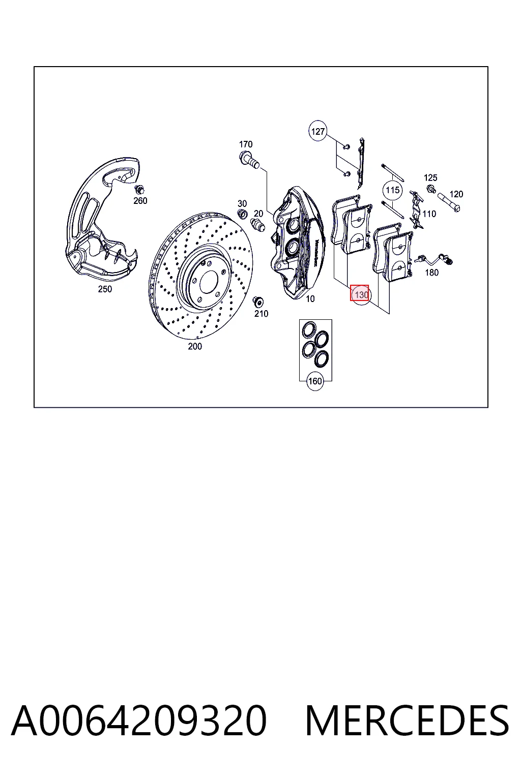 A0064209320 Mercedes Передні гальмівні колодки