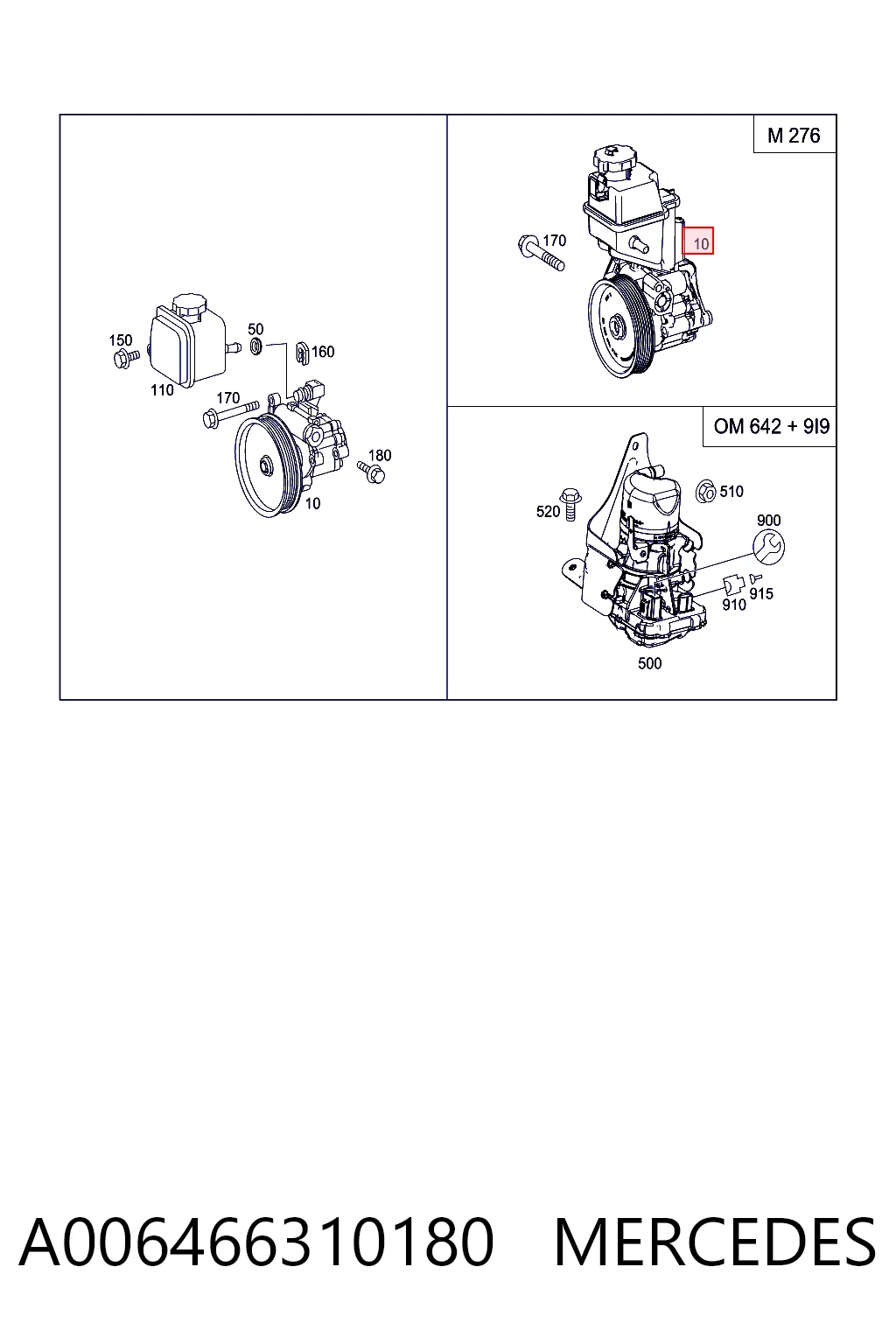 A006466310180 Mercedes Насос гідропідсилювача