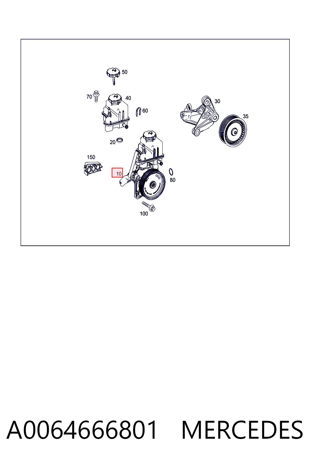 A0064666801 Mercedes Насос гідропідсилювача